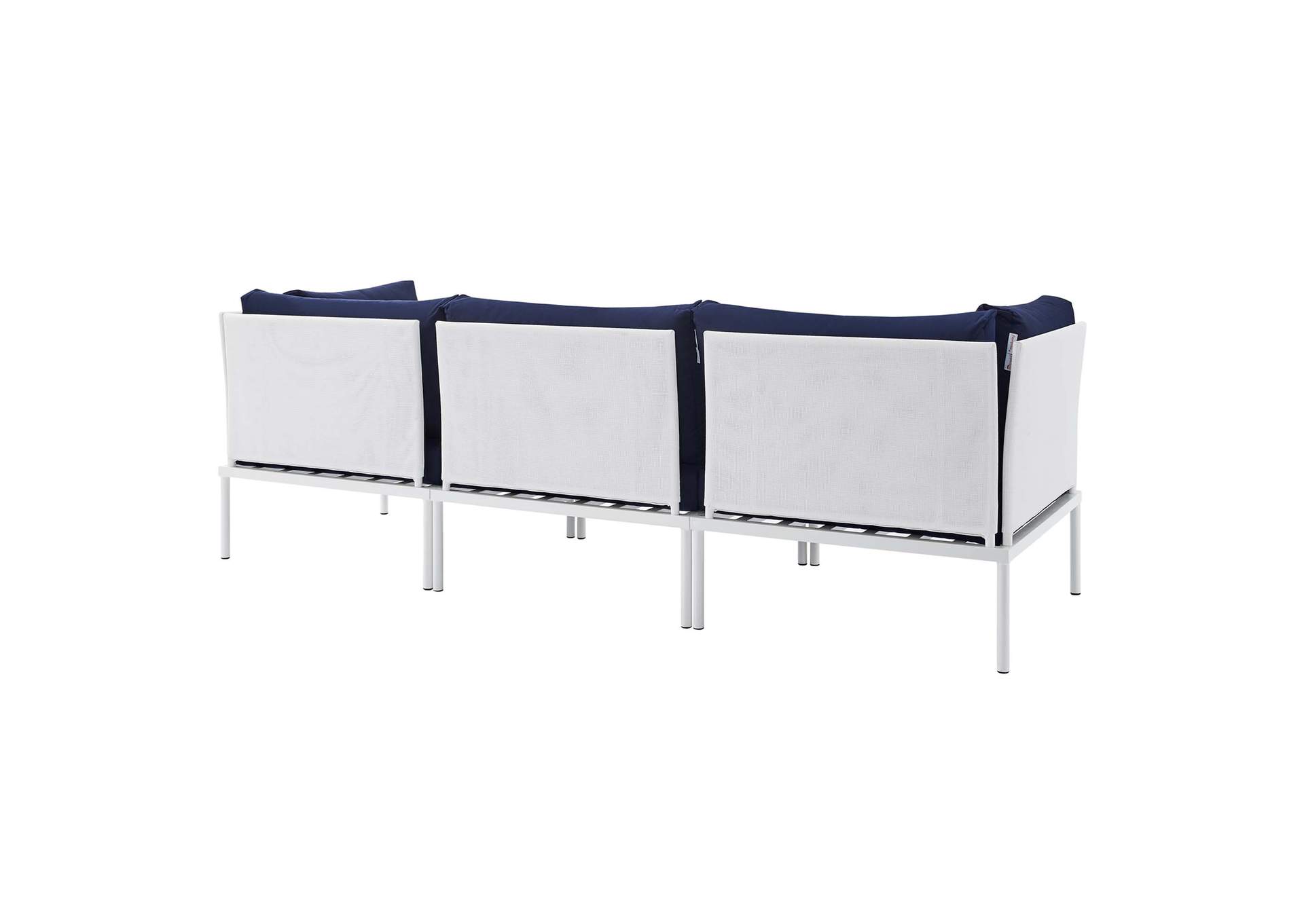 White Navy Harmony Sunbrella,Modway