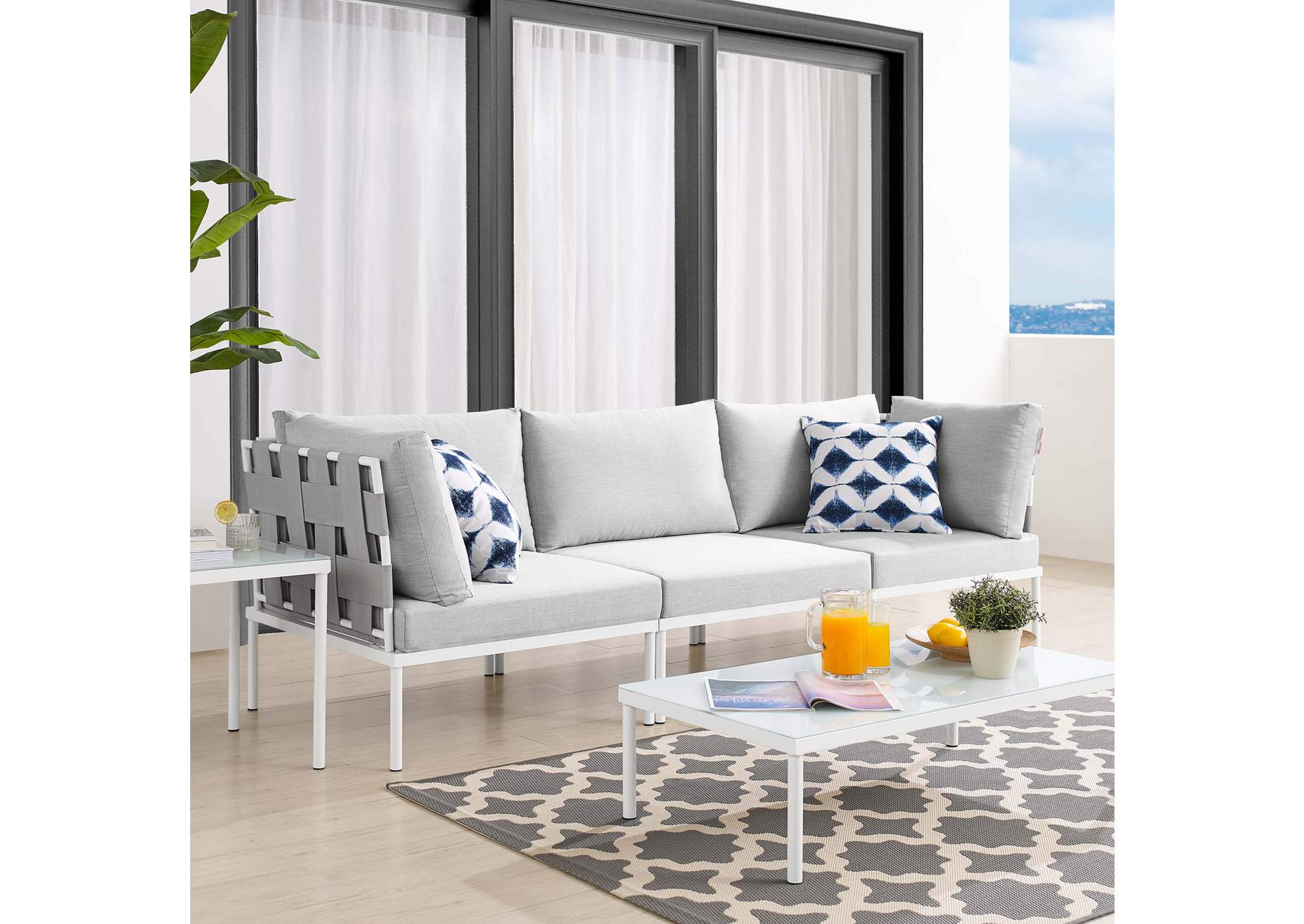 Gray Gray Harmony Sunbrella,Modway