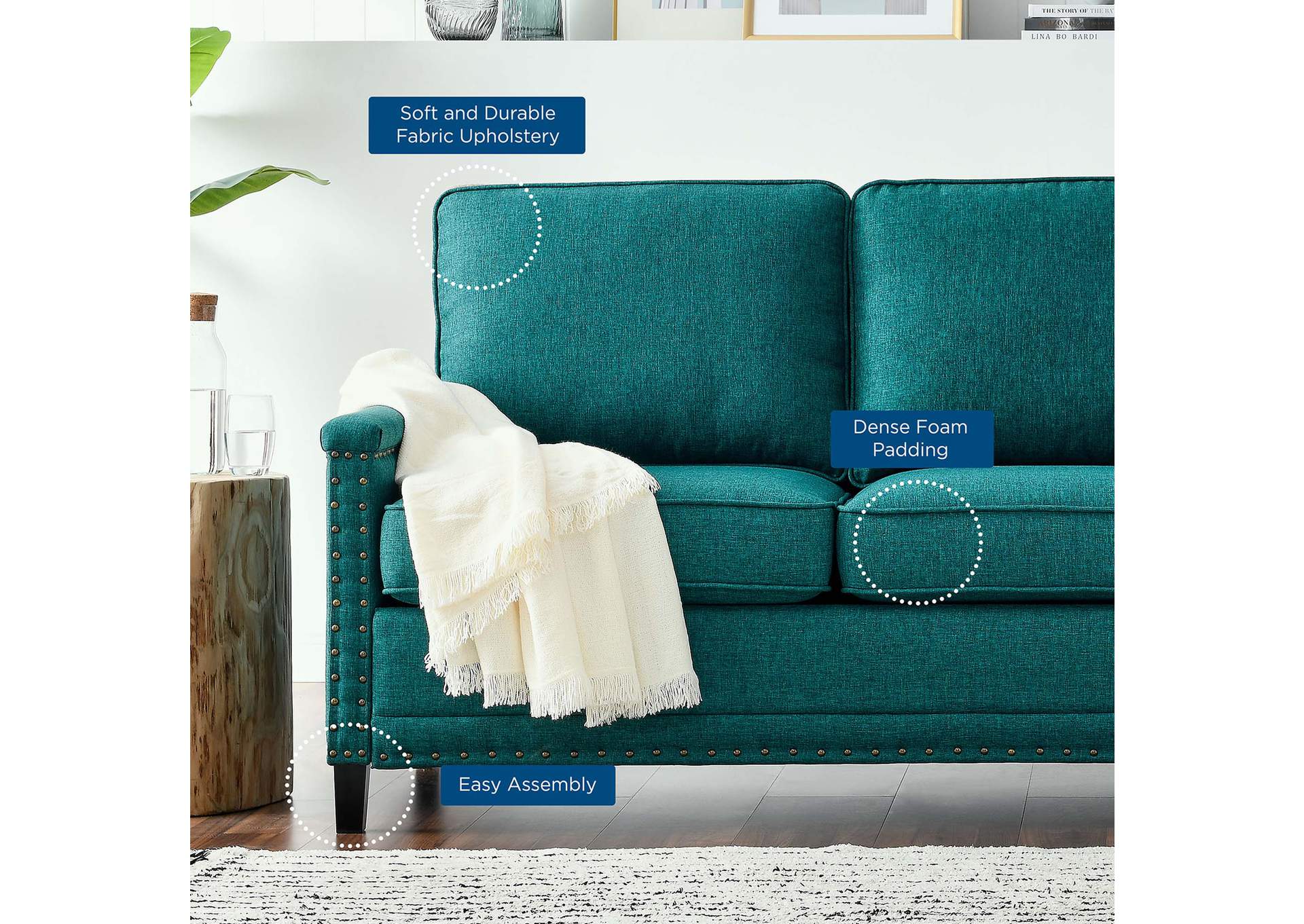 Ashton Upholstered Fabric Sofa,Modway