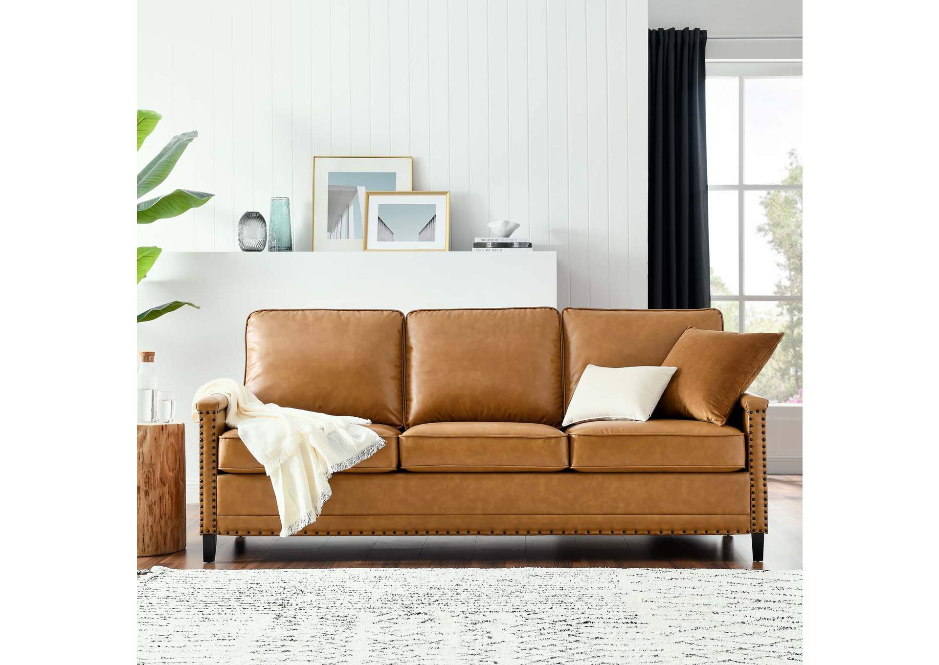 Ashton Vegan Leather Sofa,Modway