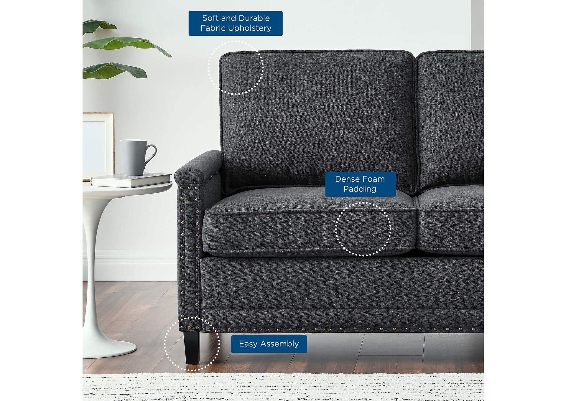 Ashton Upholstered Fabric Loveseat,Modway