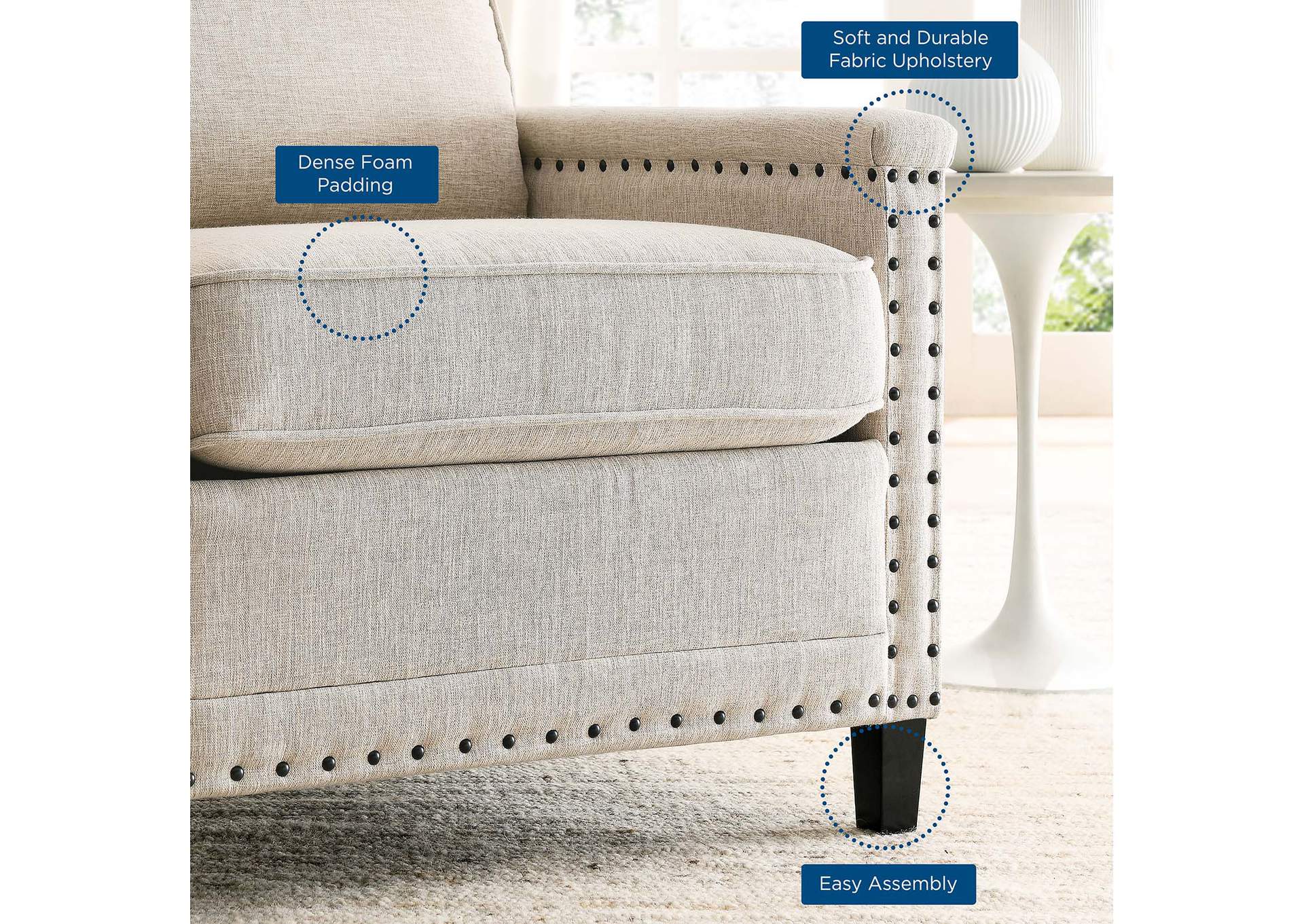 Ashton Upholstered Fabric Armchair,Modway