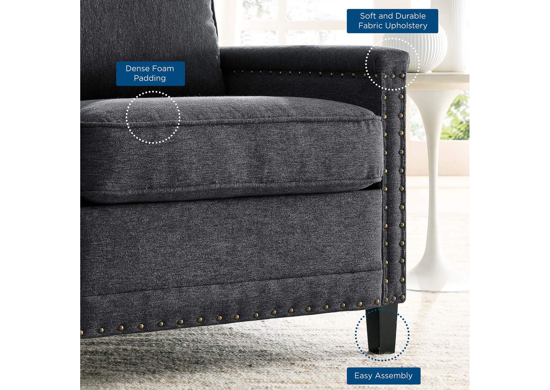 Ashton Upholstered Fabric Armchair,Modway
