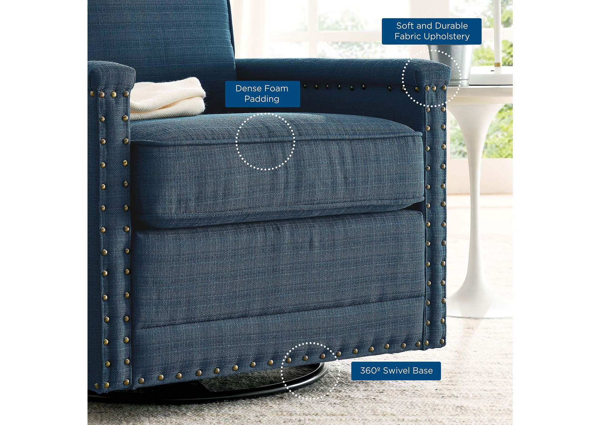 Ashton Upholstered Fabric Swivel Chair,Modway