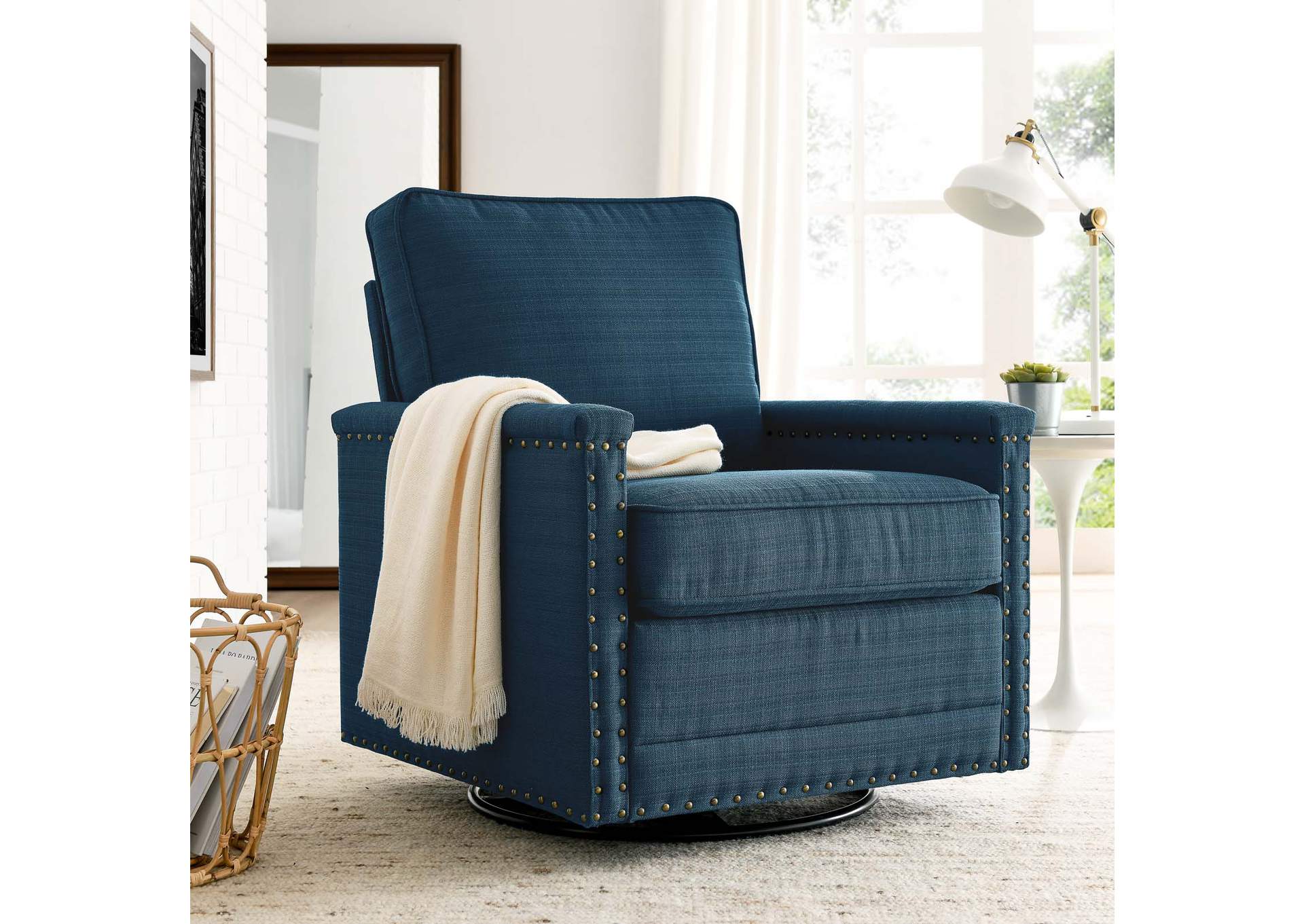 Ashton Upholstered Fabric Swivel Chair,Modway