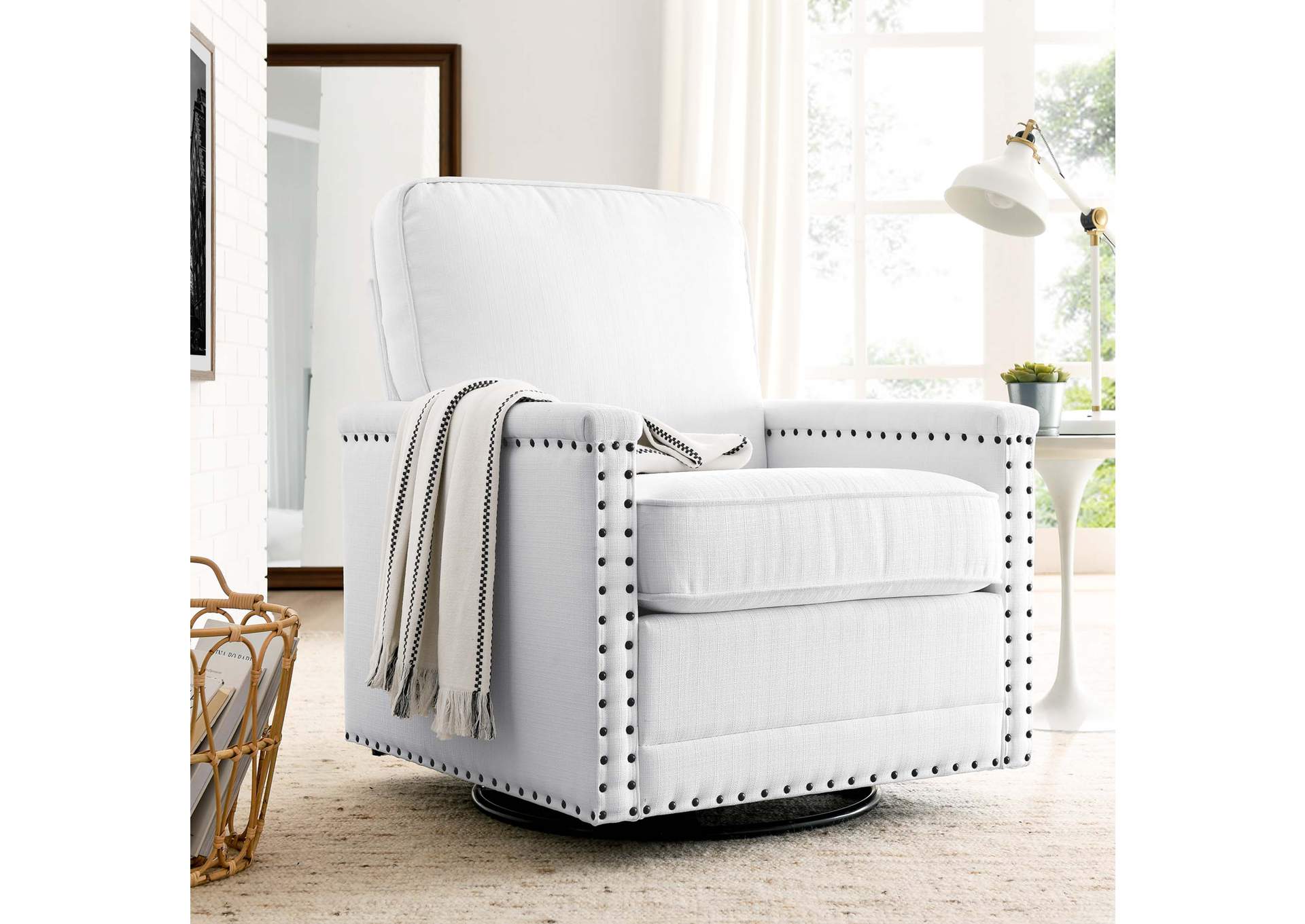 Ashton Upholstered Fabric Swivel Chair,Modway