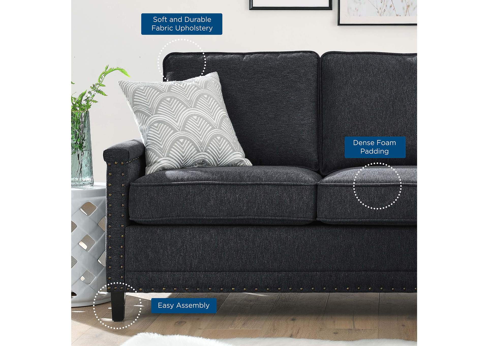 Ashton Upholstered Fabric Sectional Sofa,Modway