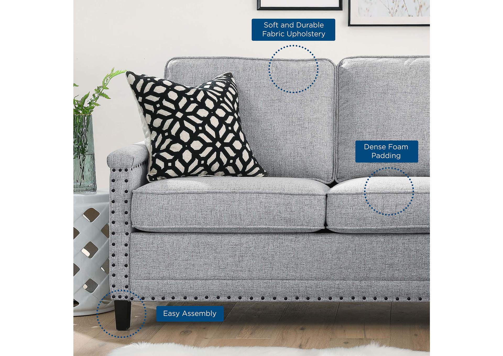 Ashton Upholstered Fabric Sectional Sofa,Modway