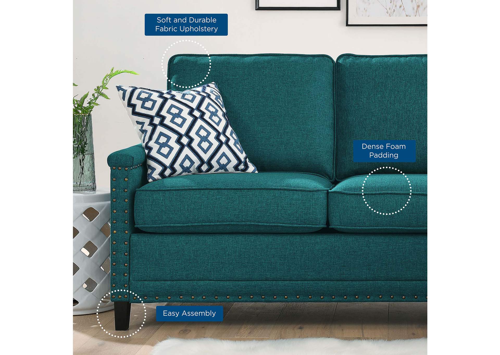 Ashton Upholstered Fabric Sectional Sofa,Modway