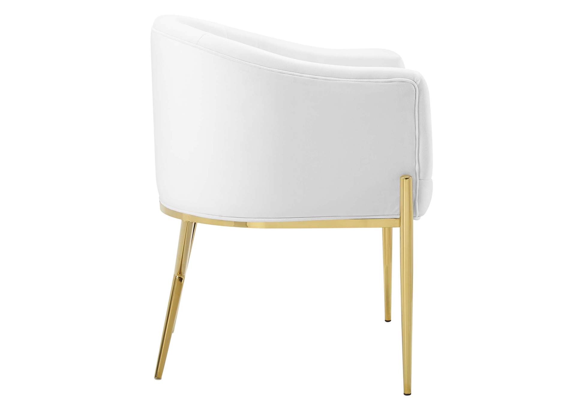 White Savour Accent Arm Dining Chair Performance Velvet [Set of 2],Modway