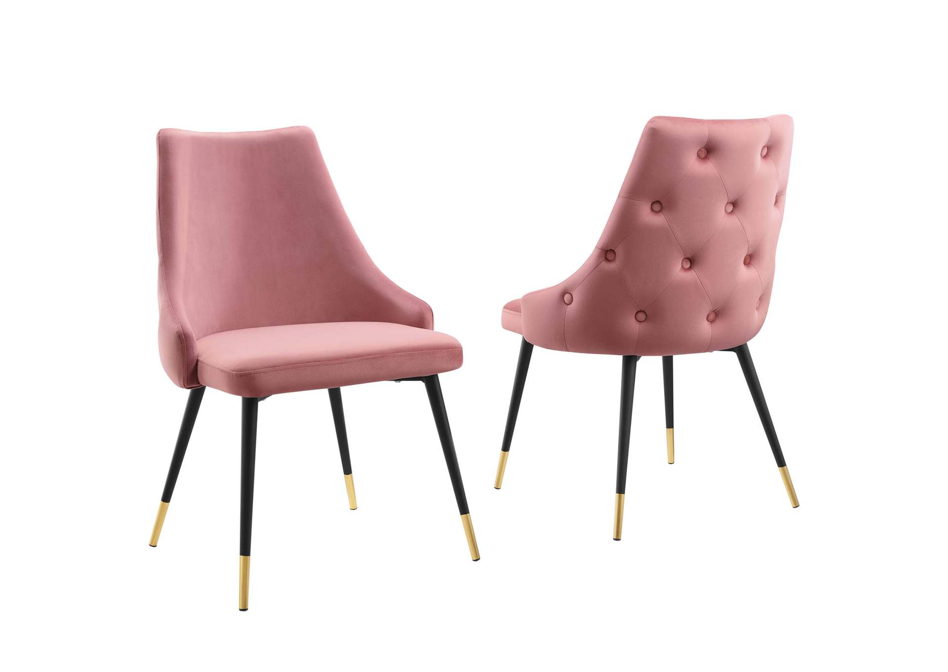 Dusty Rose Adorn Dining Side Chair Performance Velvet [Set of 2],Modway