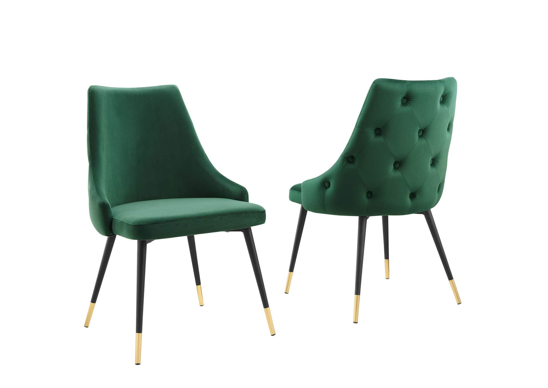 Green Adorn Dining Side Chair Performance Velvet [Set of 2],Modway