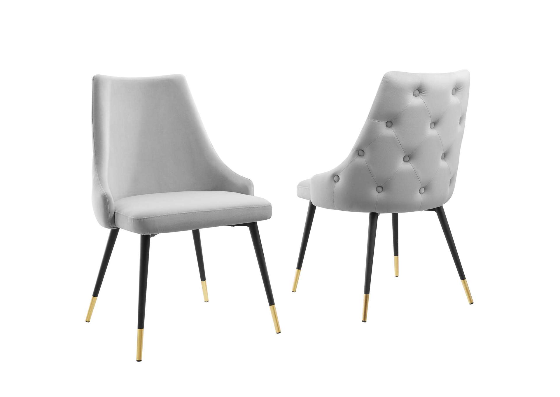 Light Gray Adorn Dining Side Chair Performance Velvet [Set of 2],Modway