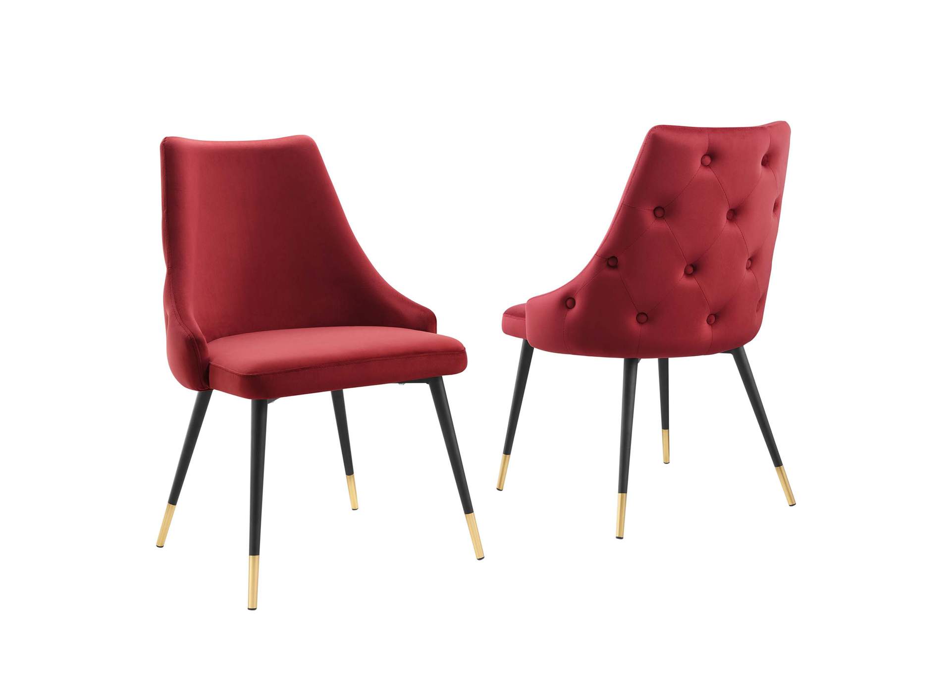 Maroon Adorn Dining Side Chair Performance Velvet [Set of 2],Modway