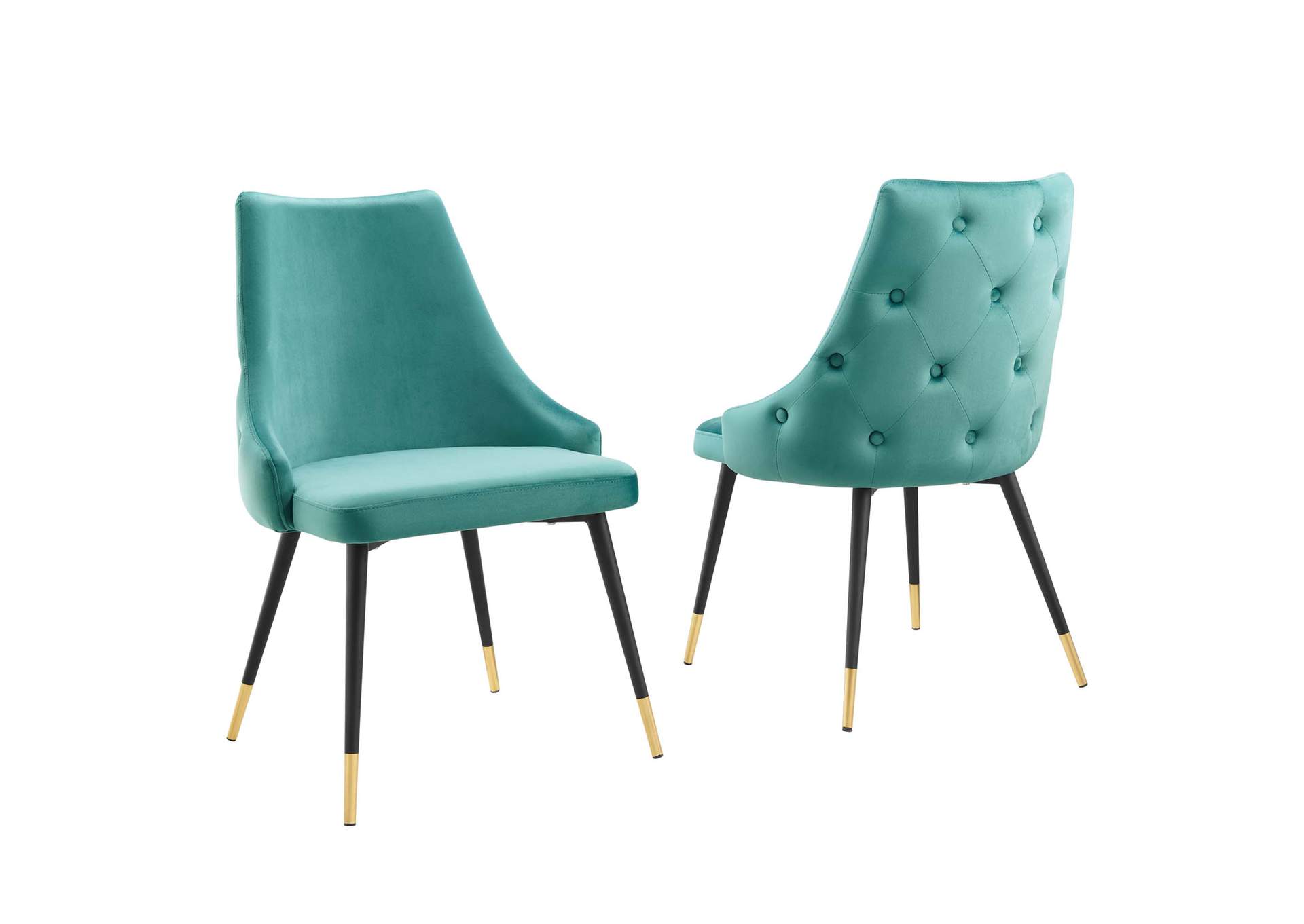 Teal Adorn Dining Side Chair Performance Velvet [Set of 2],Modway
