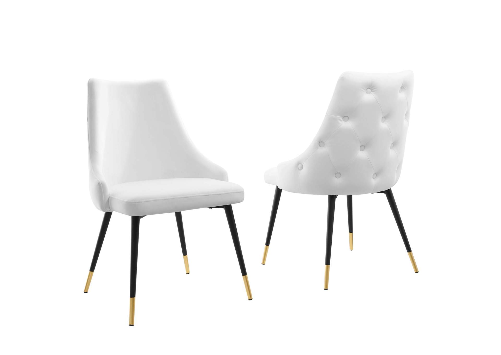 White Adorn Dining Side Chair Performance Velvet [Set of 2],Modway