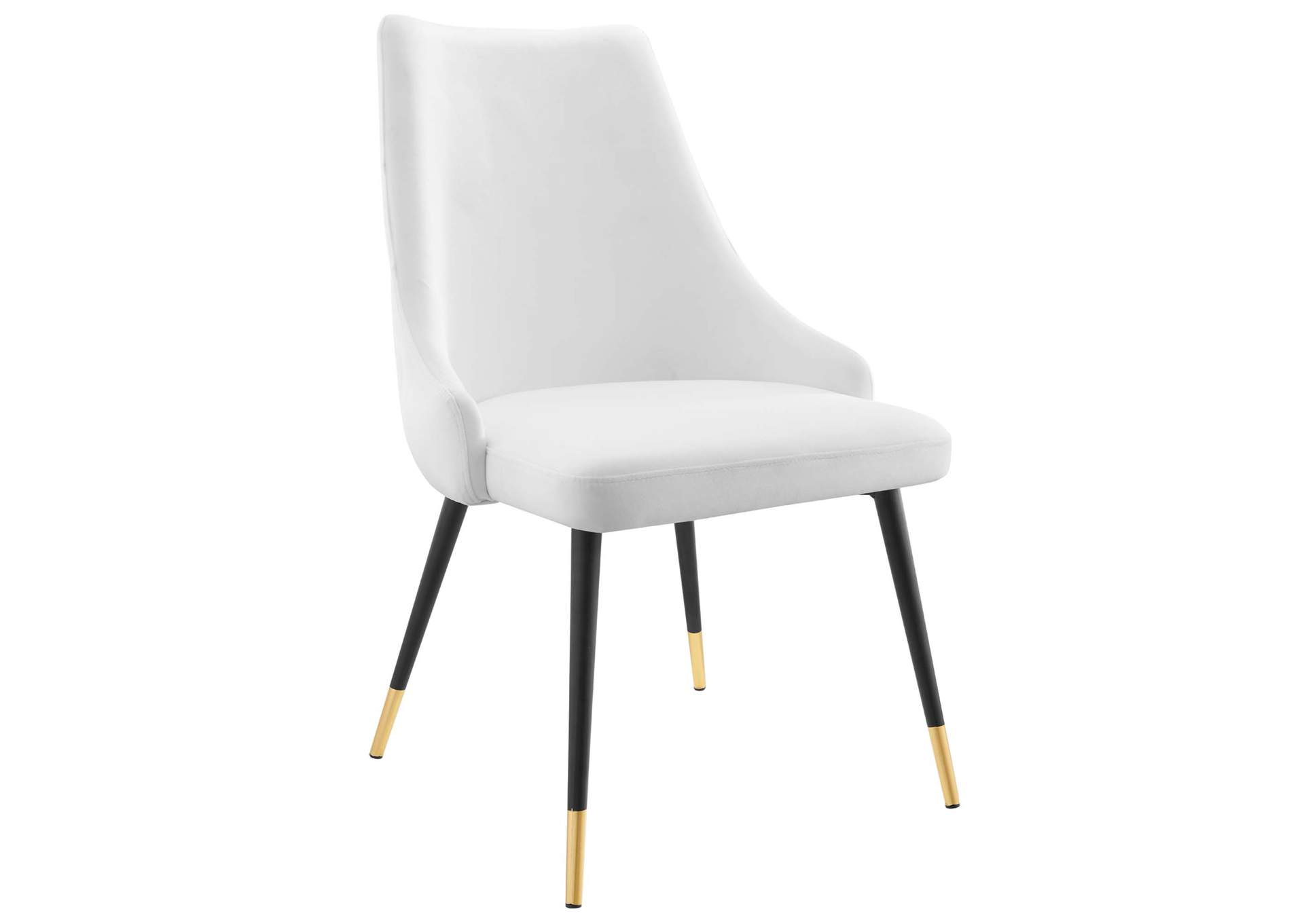 White Adorn Dining Side Chair Performance Velvet [Set of 2],Modway