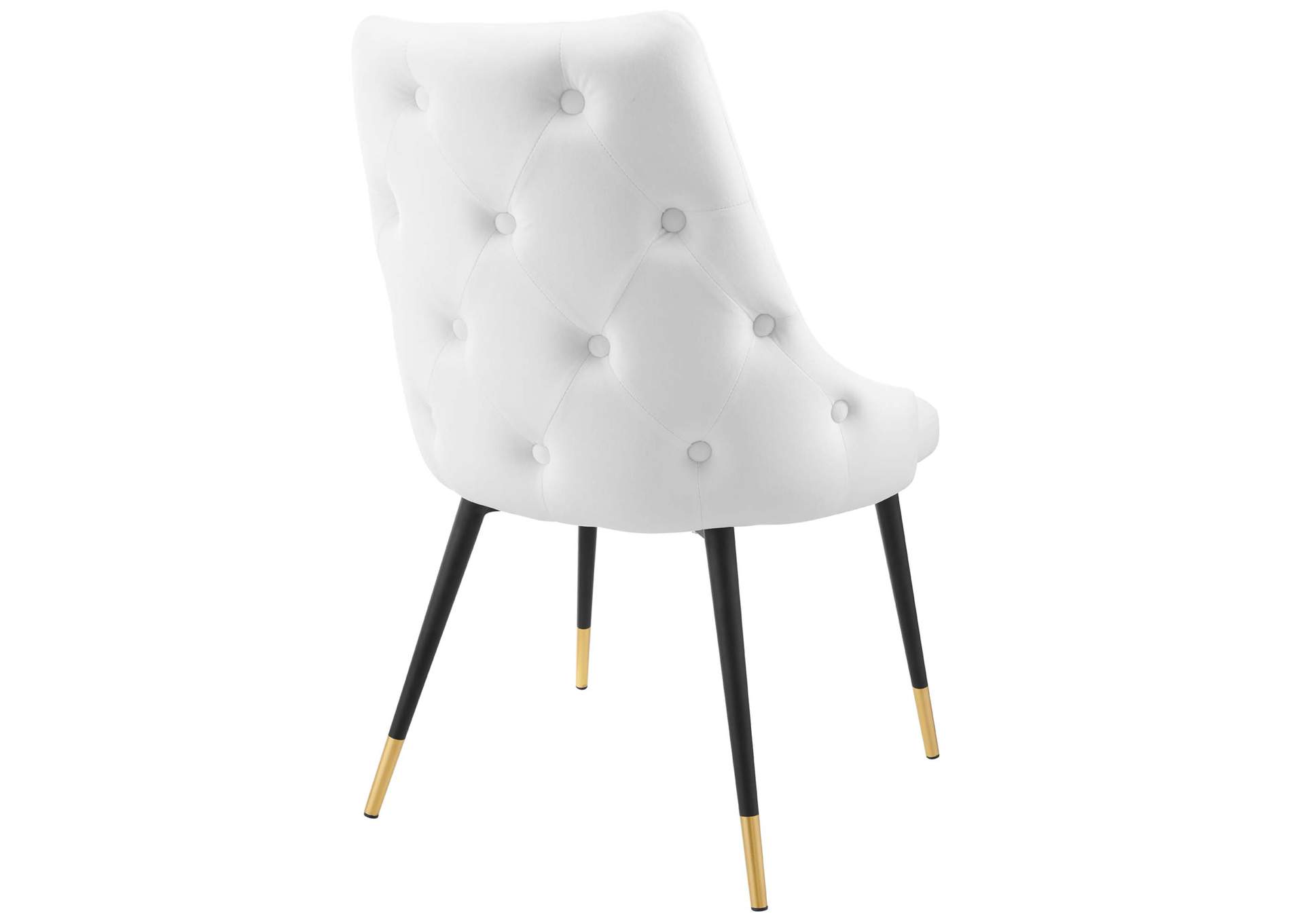 White Adorn Dining Side Chair Performance Velvet [Set of 2],Modway