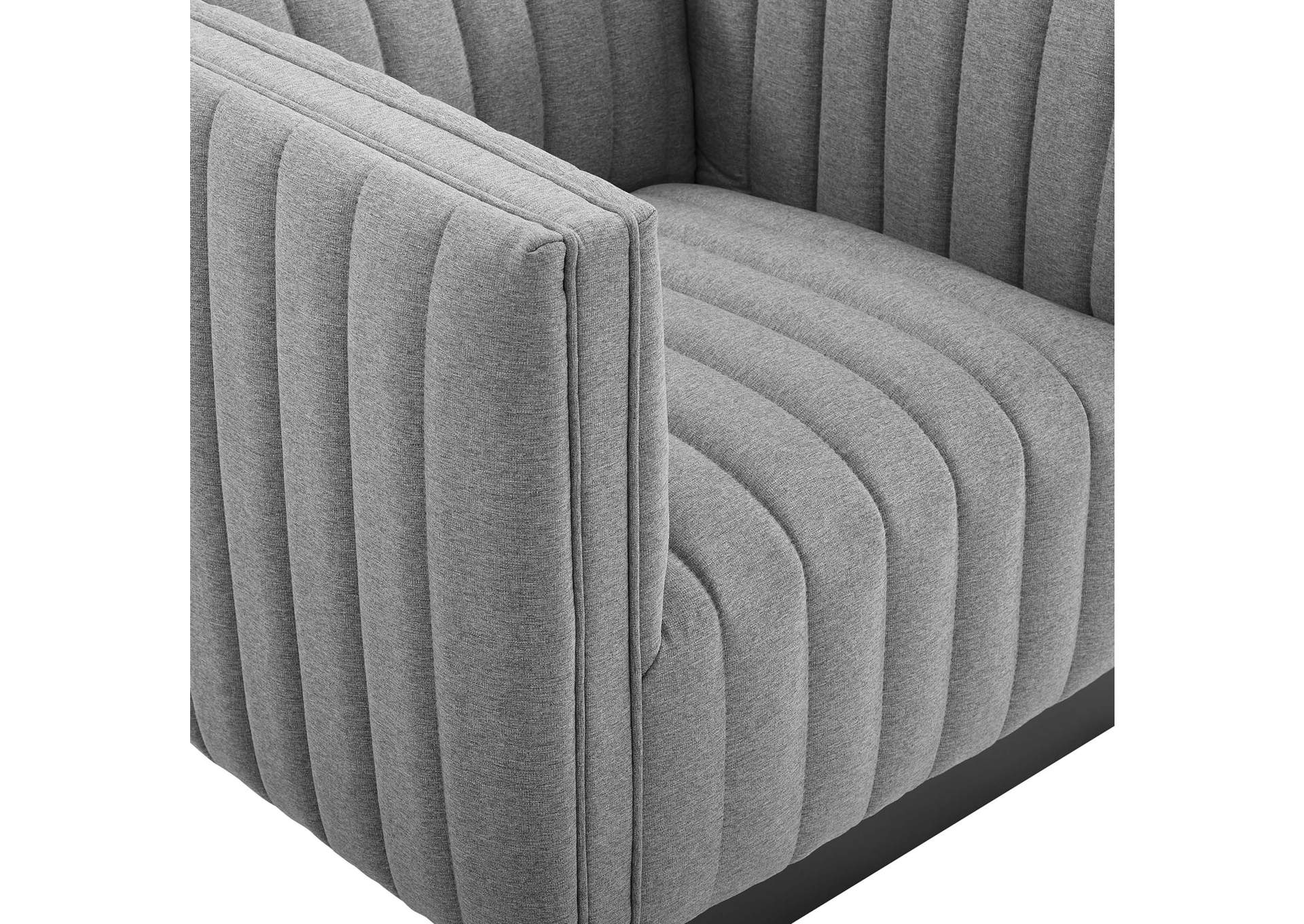 Light Gray Conjure Tufted Arm Chair Upholstered Fabric [Set of 2],Modway