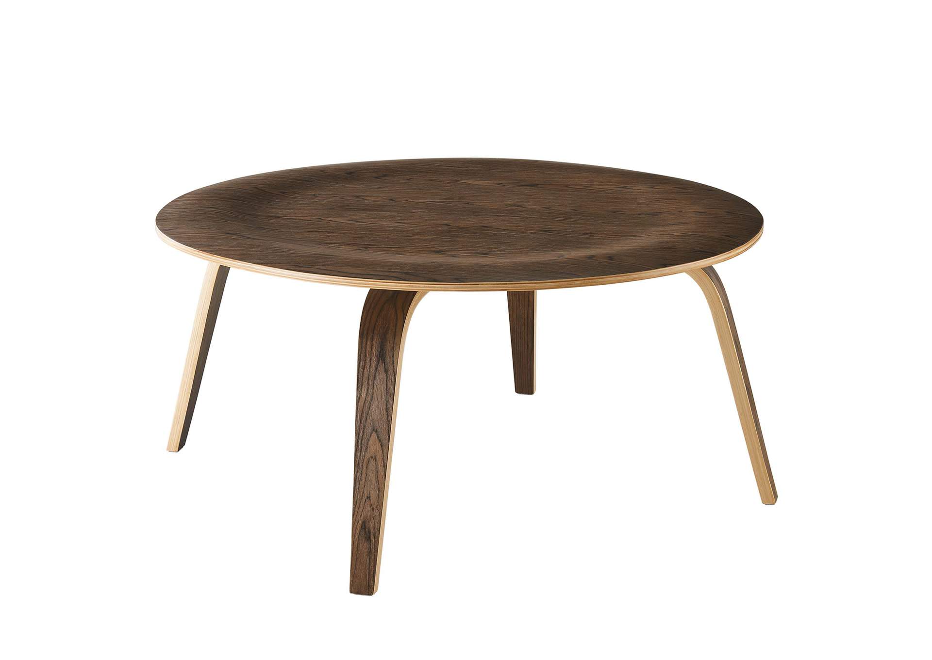 Walnut Plywood Coffee Table,Modway