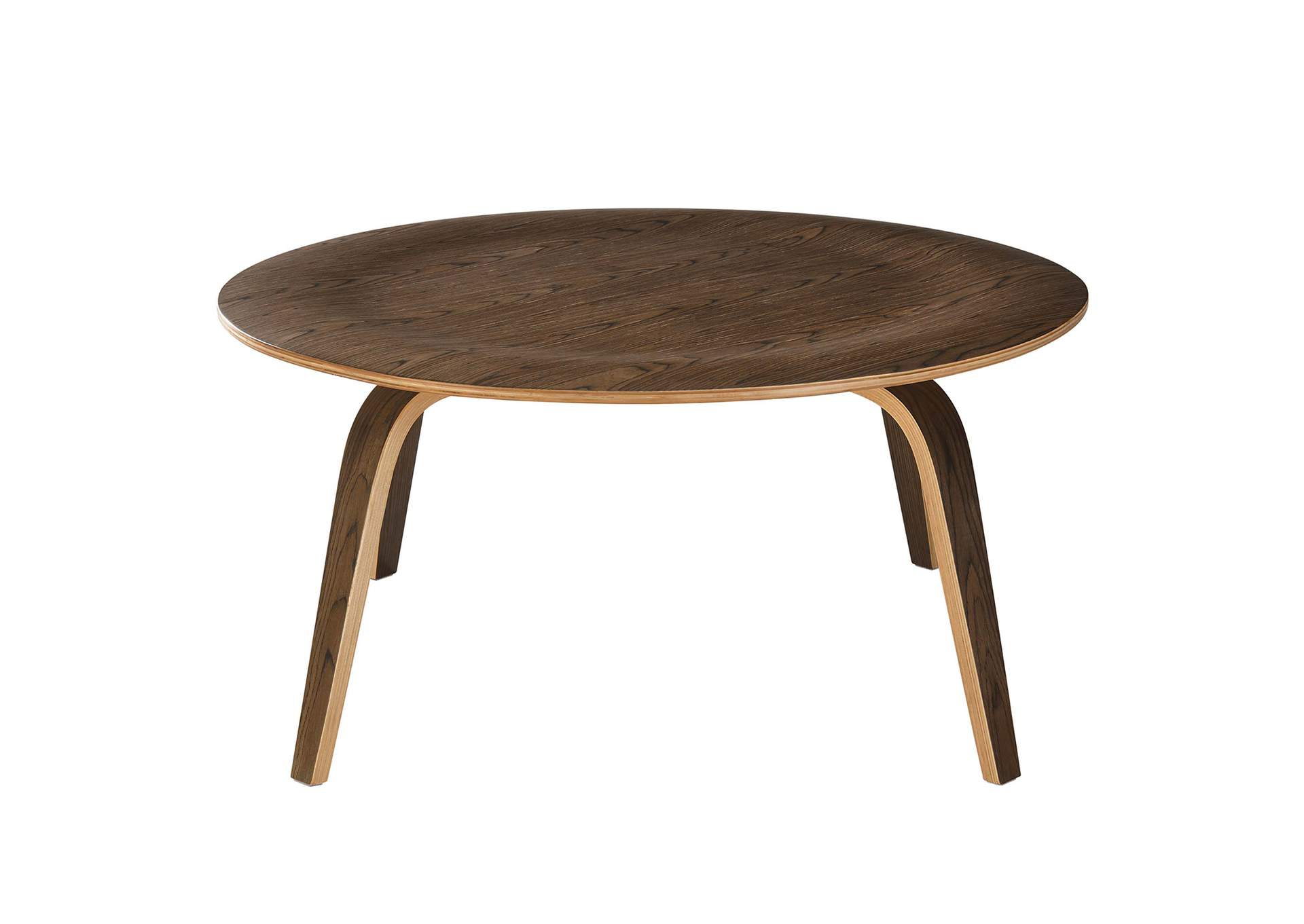 Walnut Plywood Coffee Table,Modway