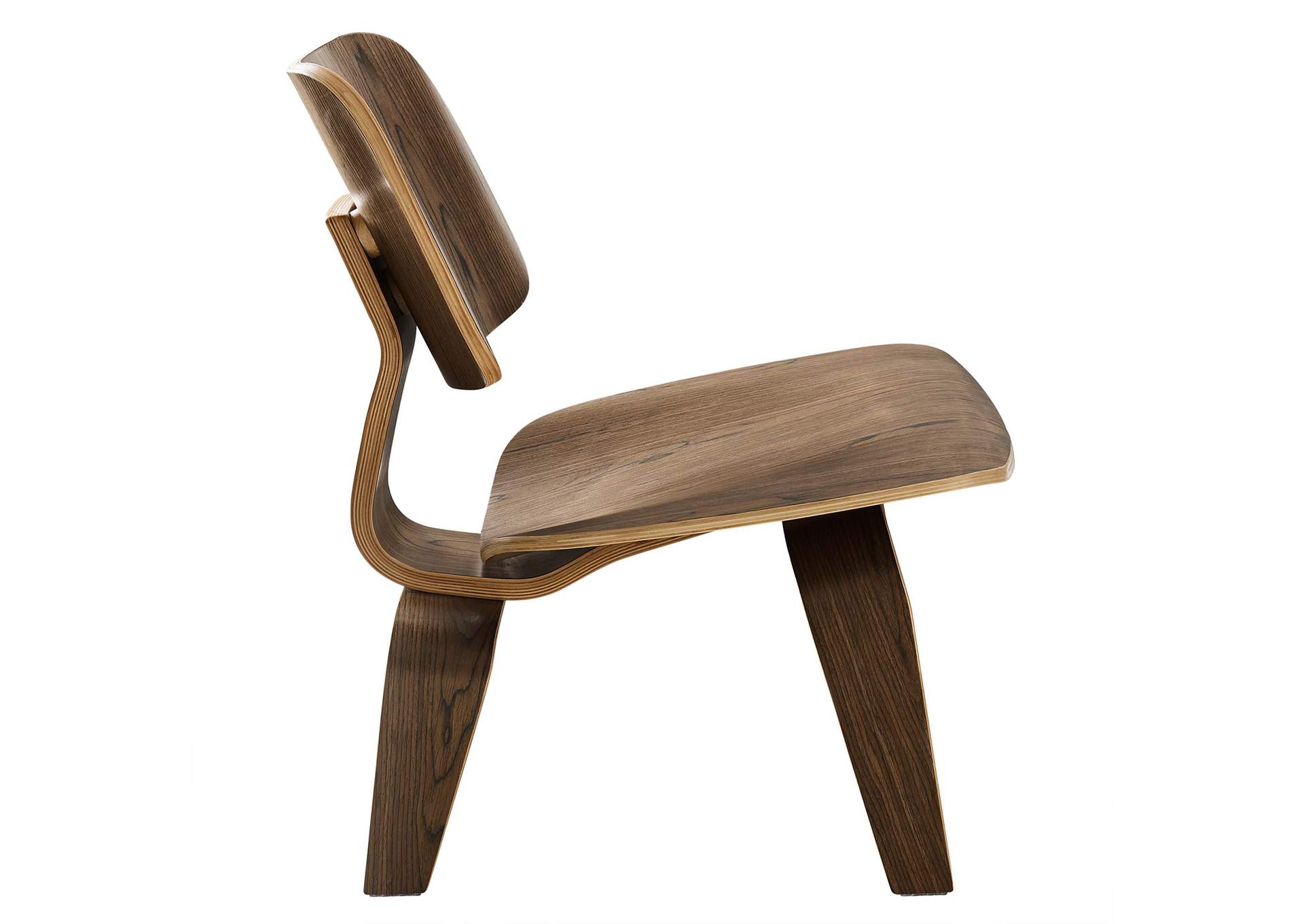 Walnut Fathom Wood Lounge Chair,Modway