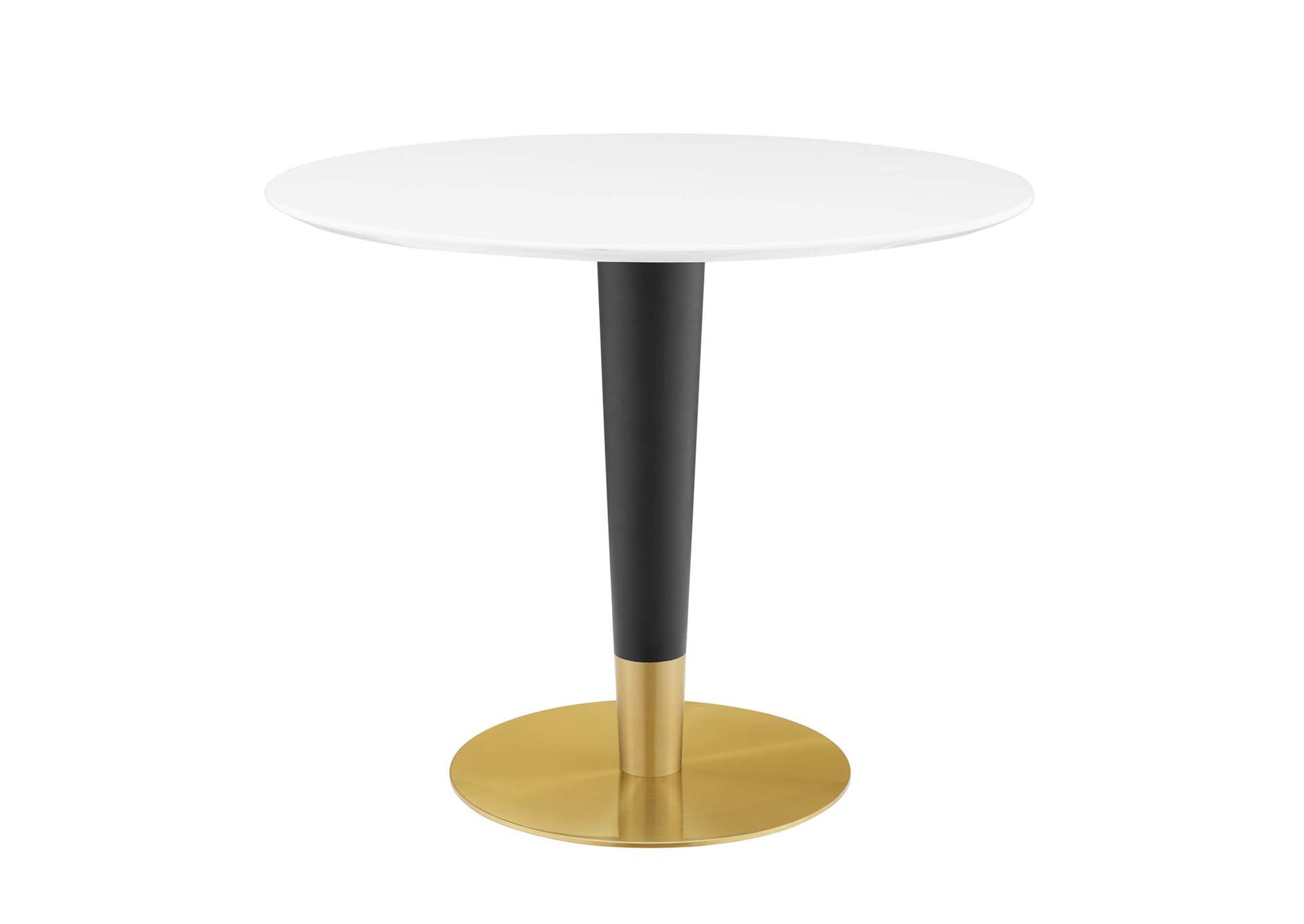 Gold White Zinque 36" Dining Table,Modway