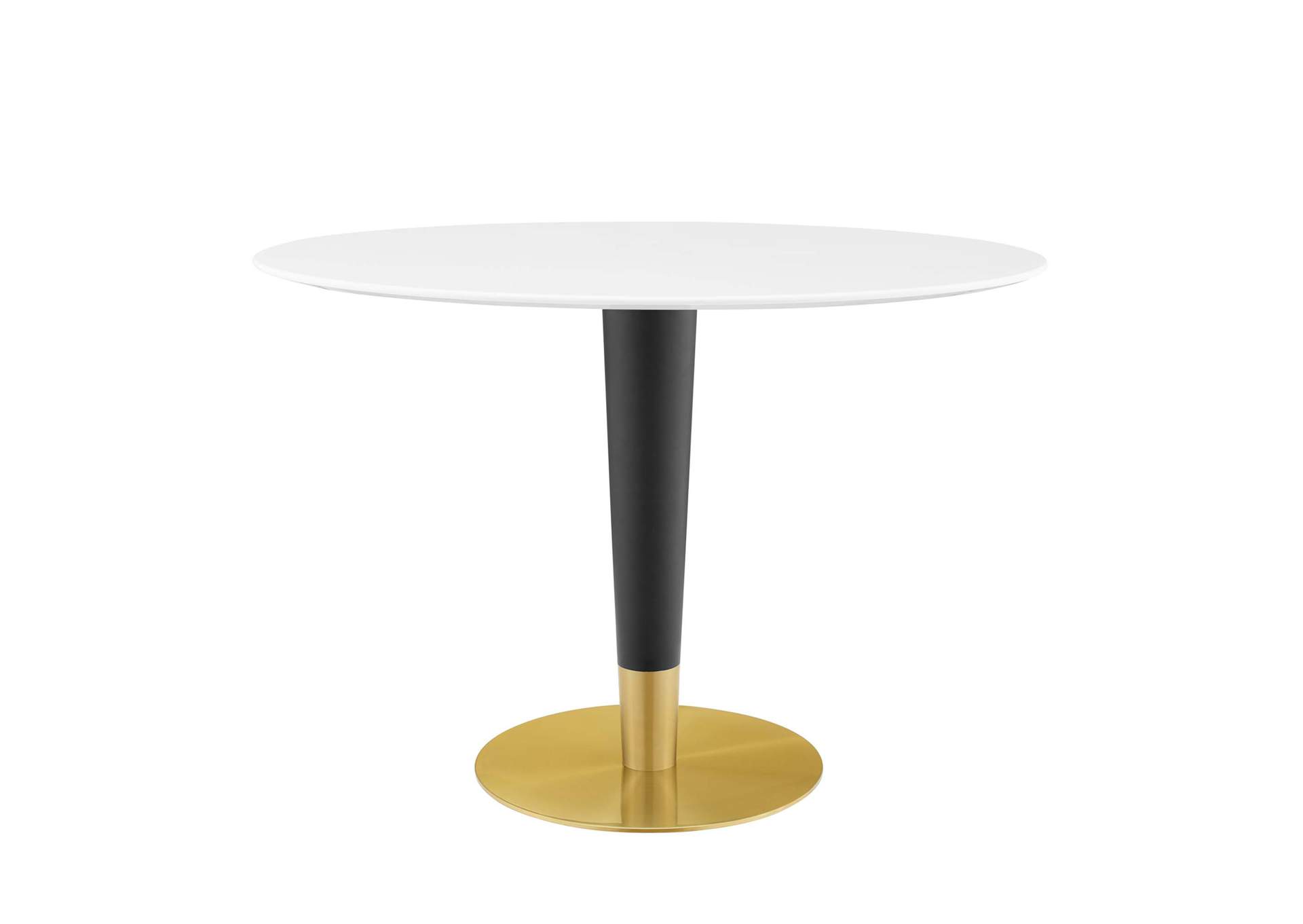 Gold White Zinque 42" Oval Dining Table,Modway