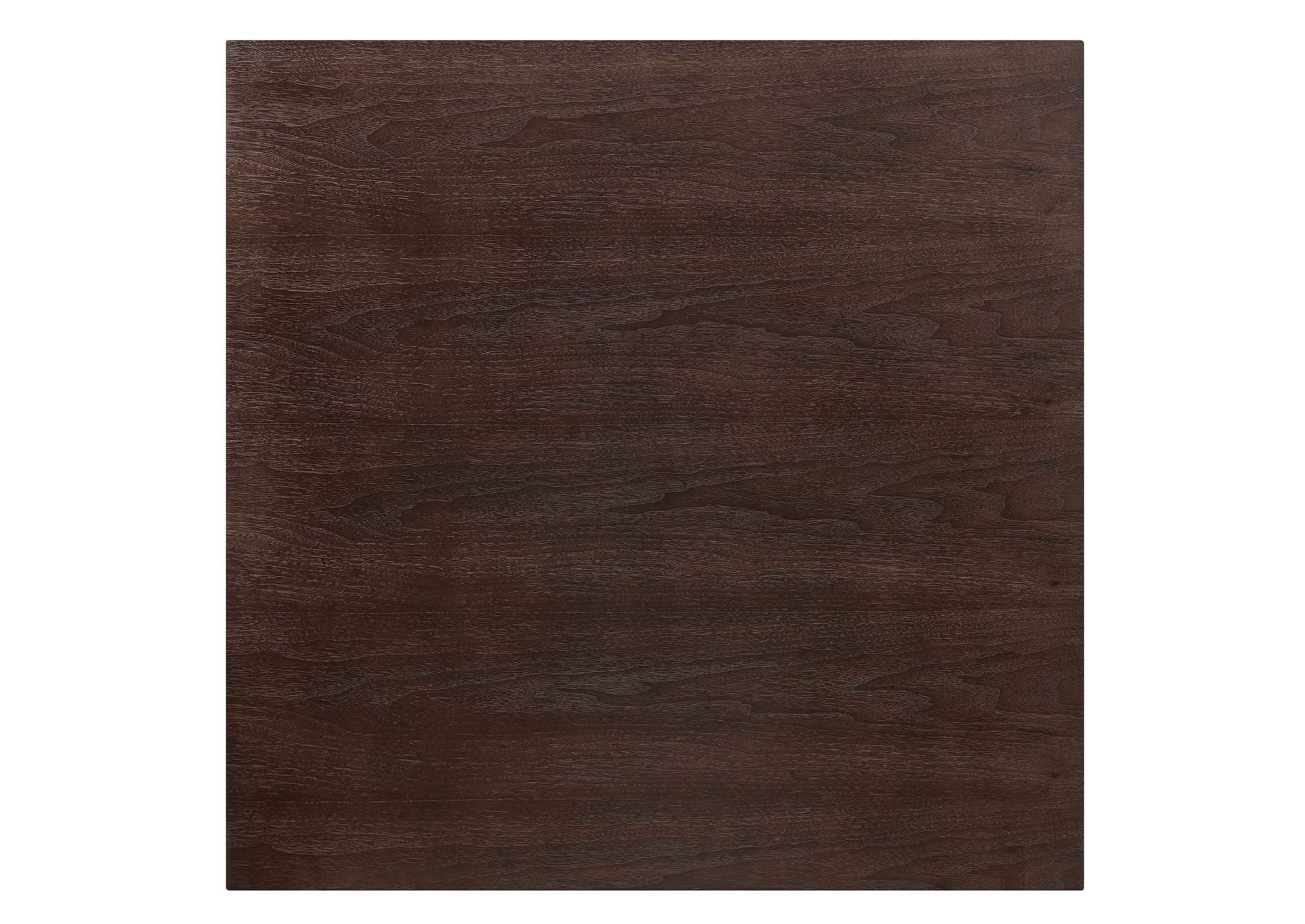 Gold Cherry Walnut Zinque 36" Square Dining Table,Modway