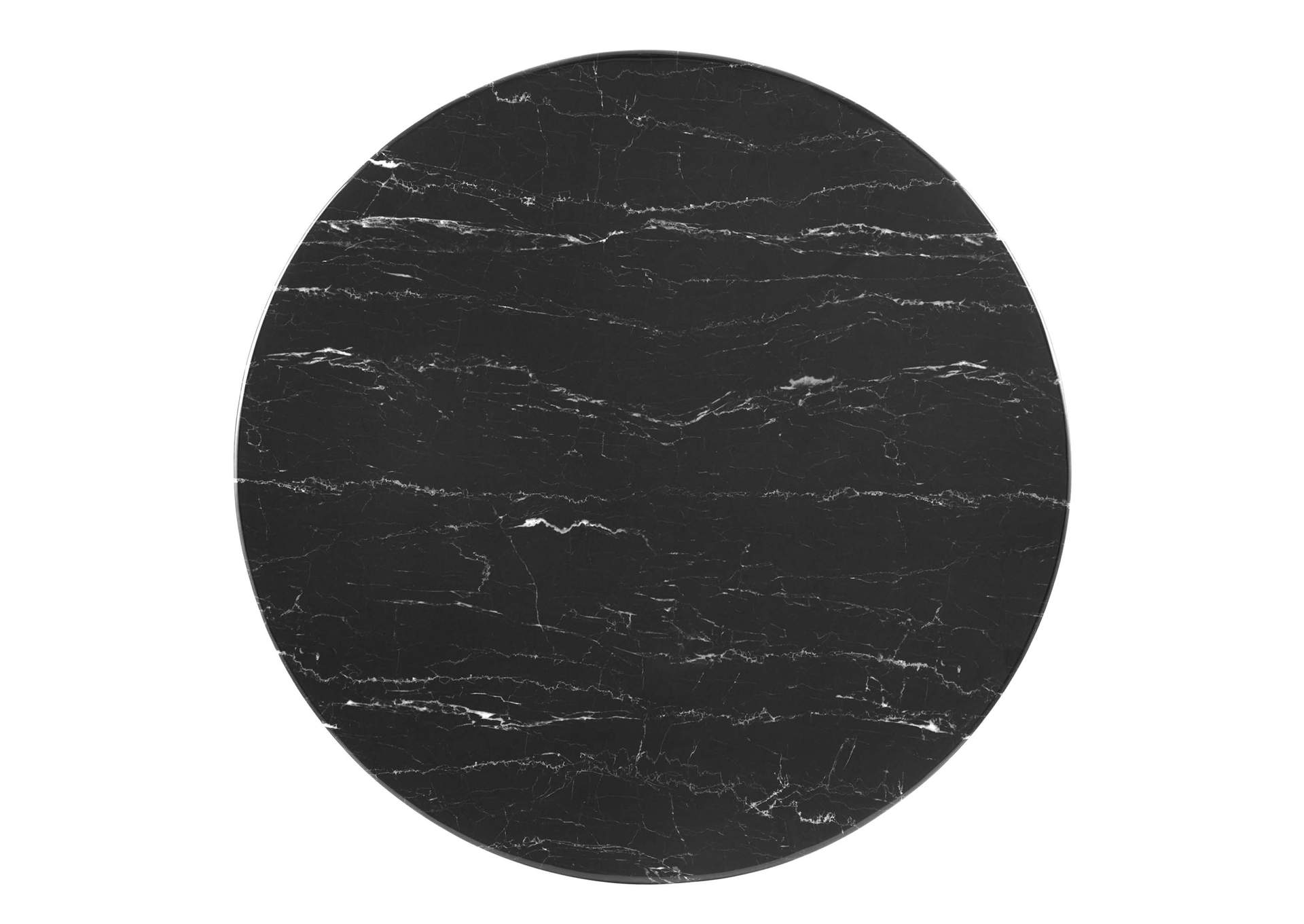 Gold Black Zinque 28" Artificial Marble Dining Table,Modway