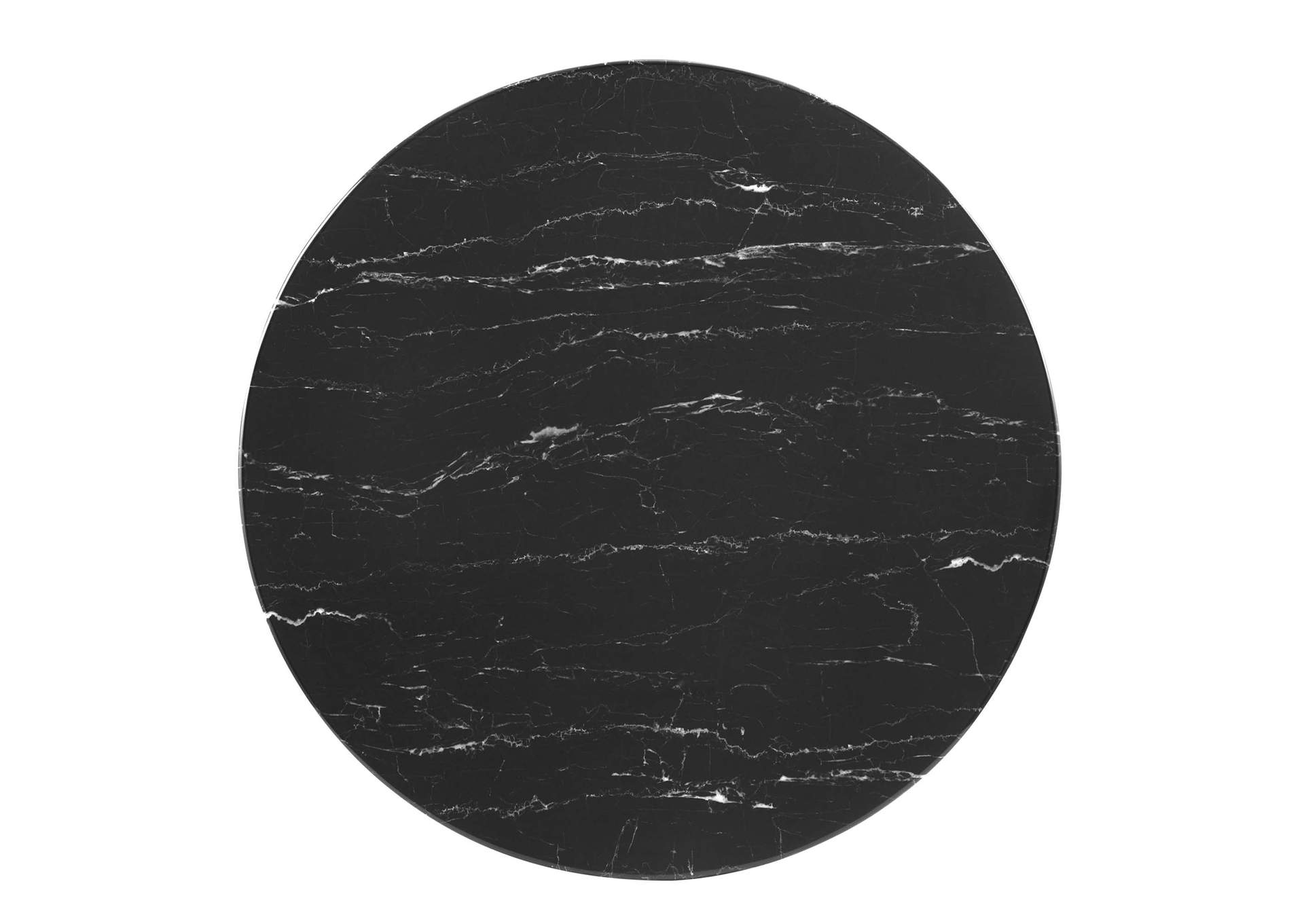 Gold Black Zinque 36" Artificial Marble Dining Table,Modway