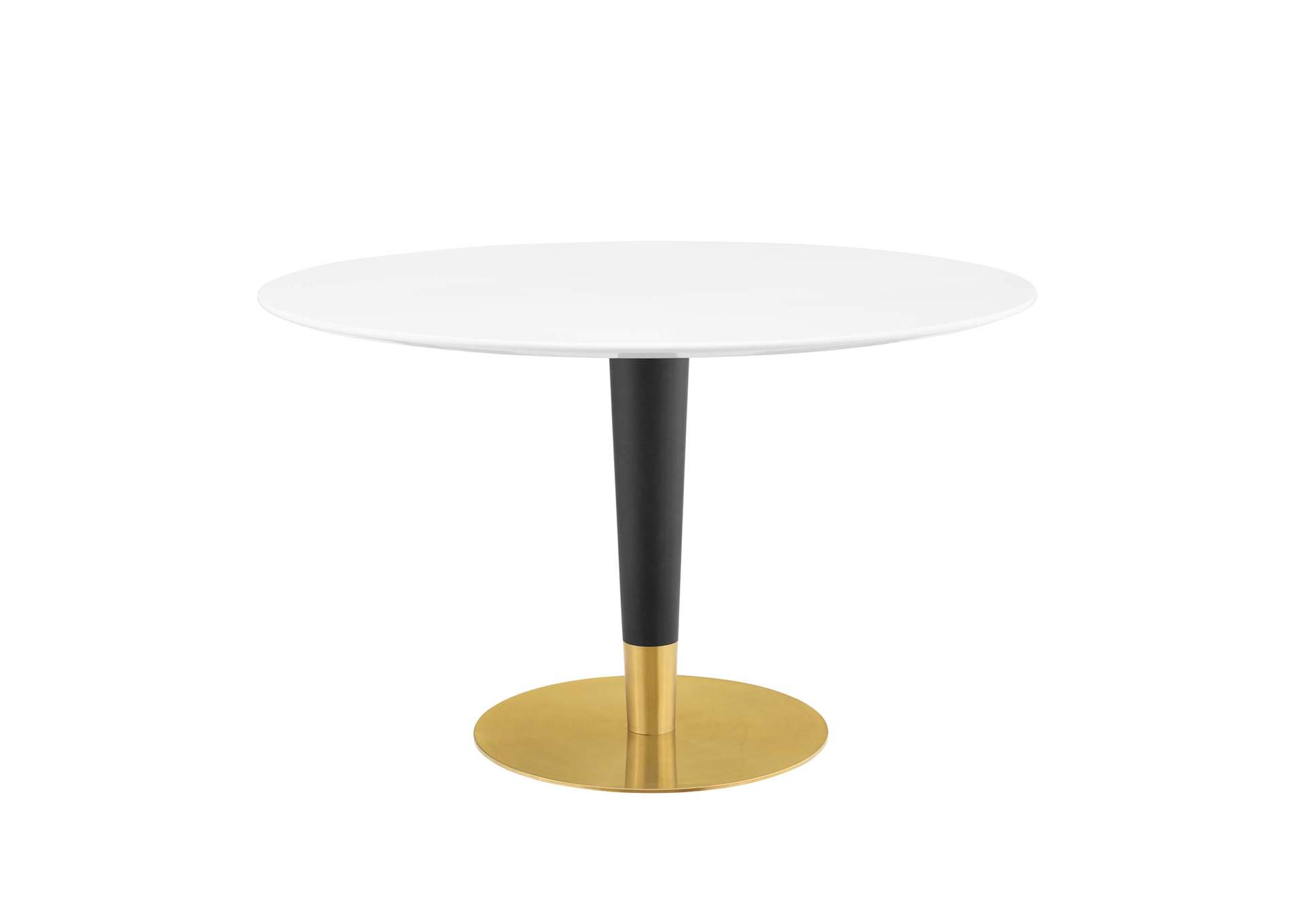 Gold White Zinque 47" Dining Table,Modway