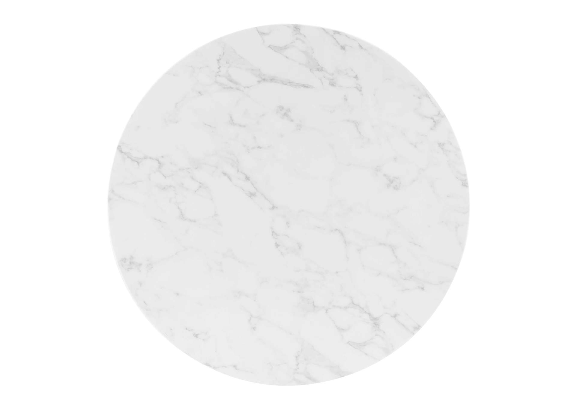 Gold White Zinque 40" Artificial Marble Dining Table,Modway