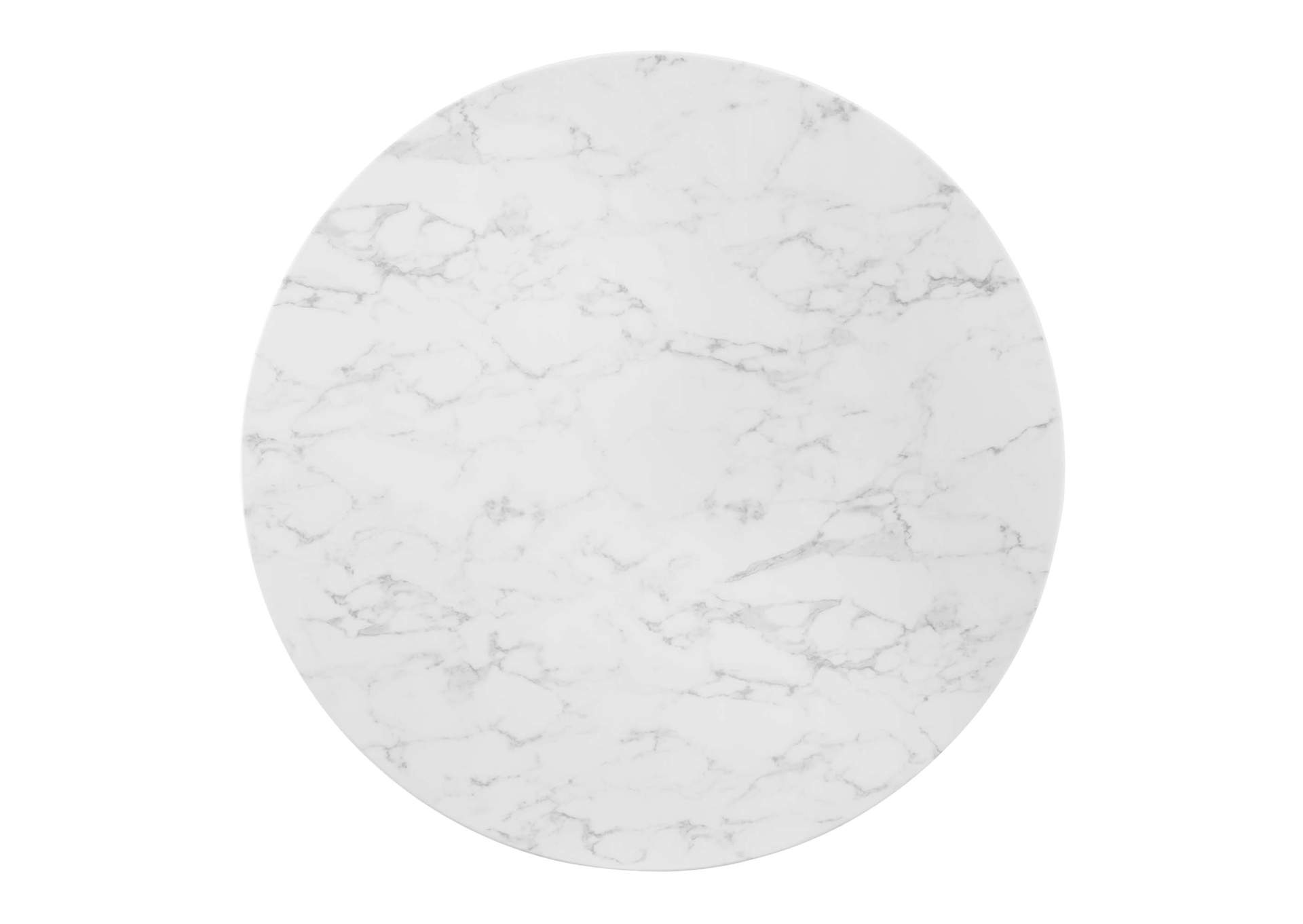 Gold White Zinque 47" Artificial Marble Dining Table,Modway