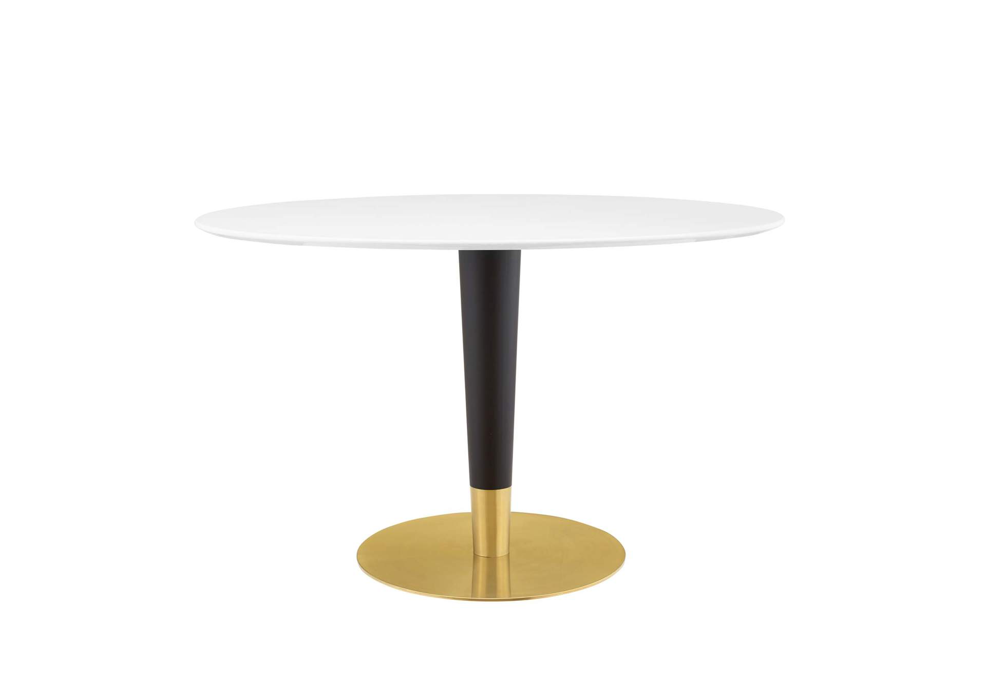 Gold White Zinque 48" Oval Dining Table,Modway