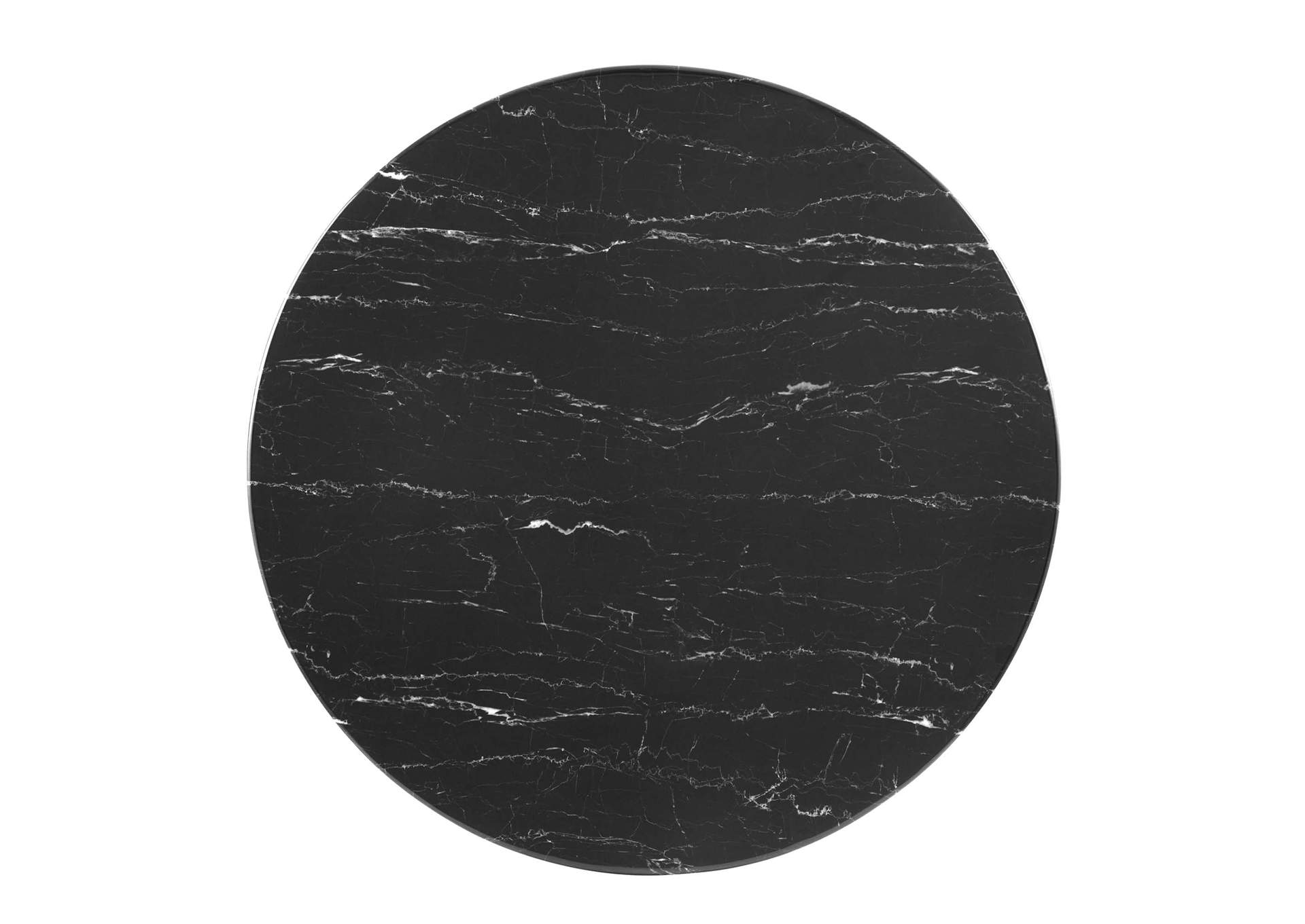 Gold Black Zinque 40" Artificial Marble Dining Table,Modway