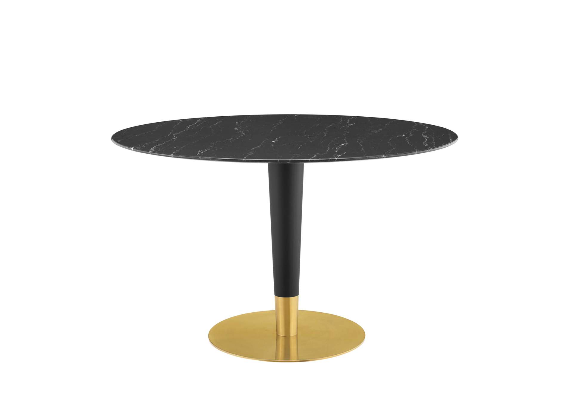 Gold Black Zinque 47" Artificial Marble Dining Table,Modway