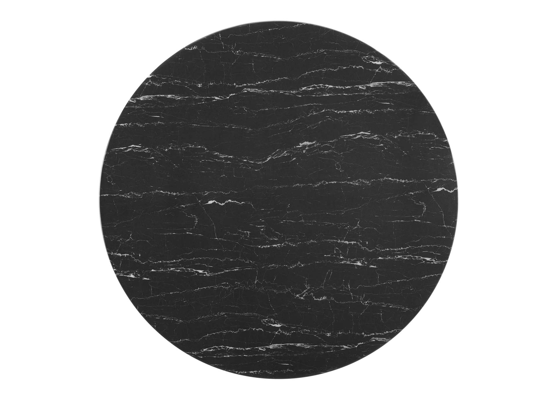 Gold Black Zinque 47" Artificial Marble Dining Table,Modway
