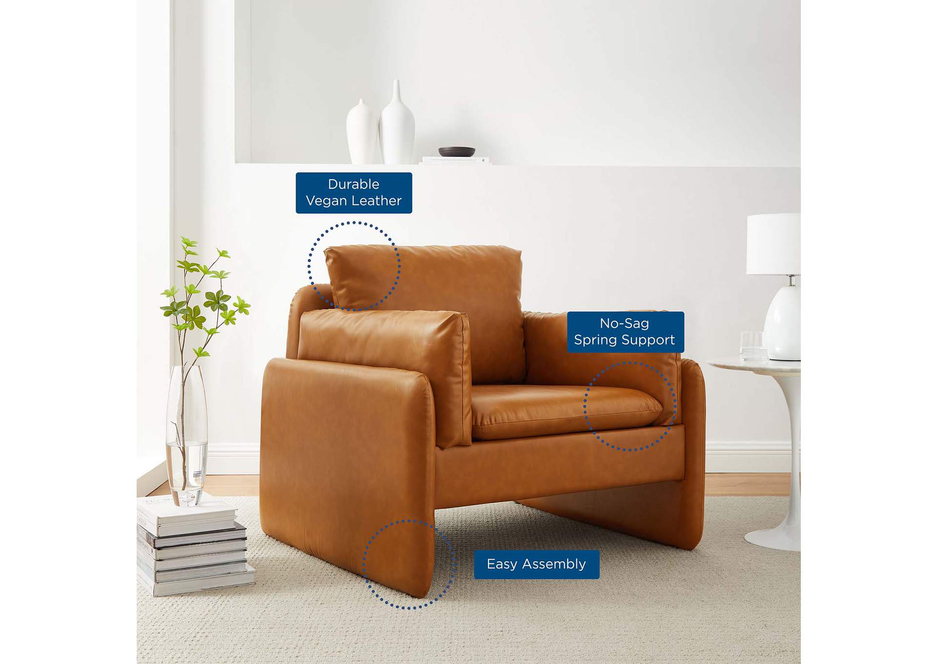 Indicate Vegan Leather Armchair,Modway