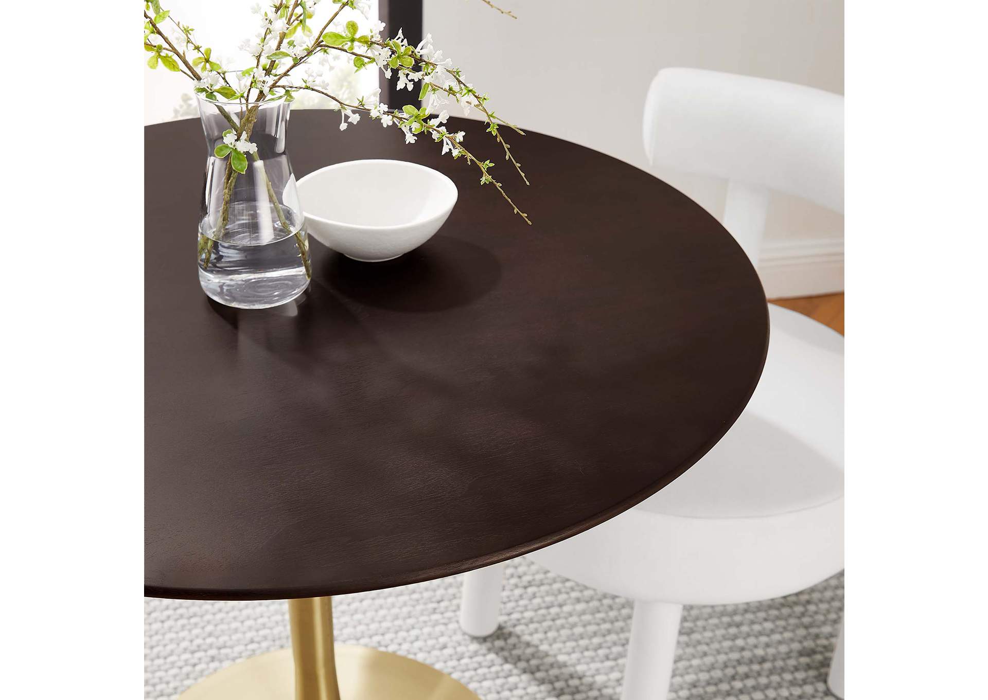 Gold Cherry Walnut Lippa 36" Wood Dining Table,Modway