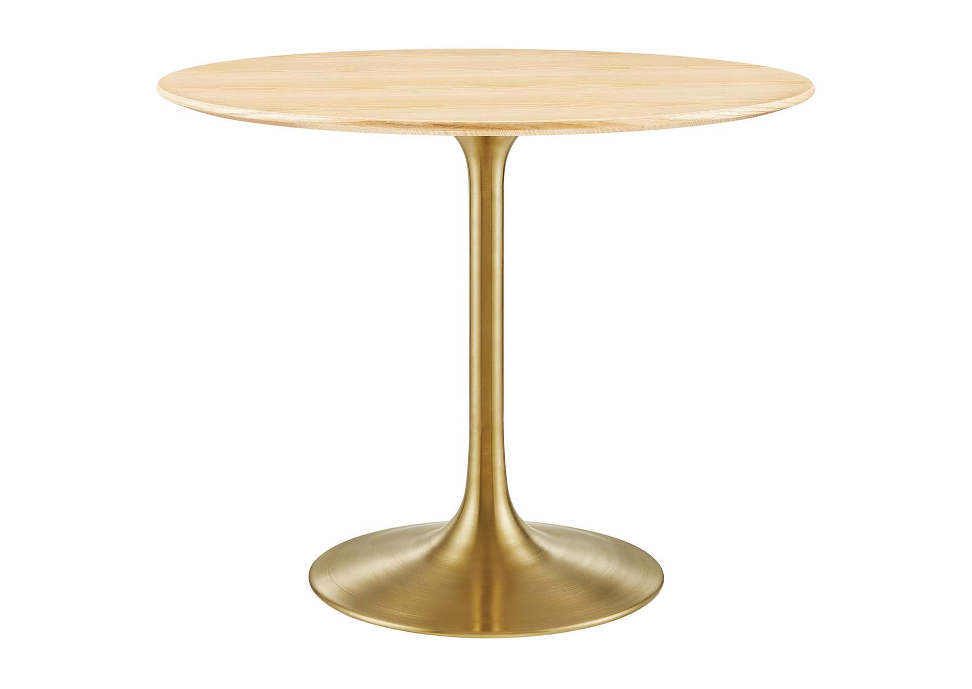 Gold Natural Lippa 36" Wood Dining Table,Modway