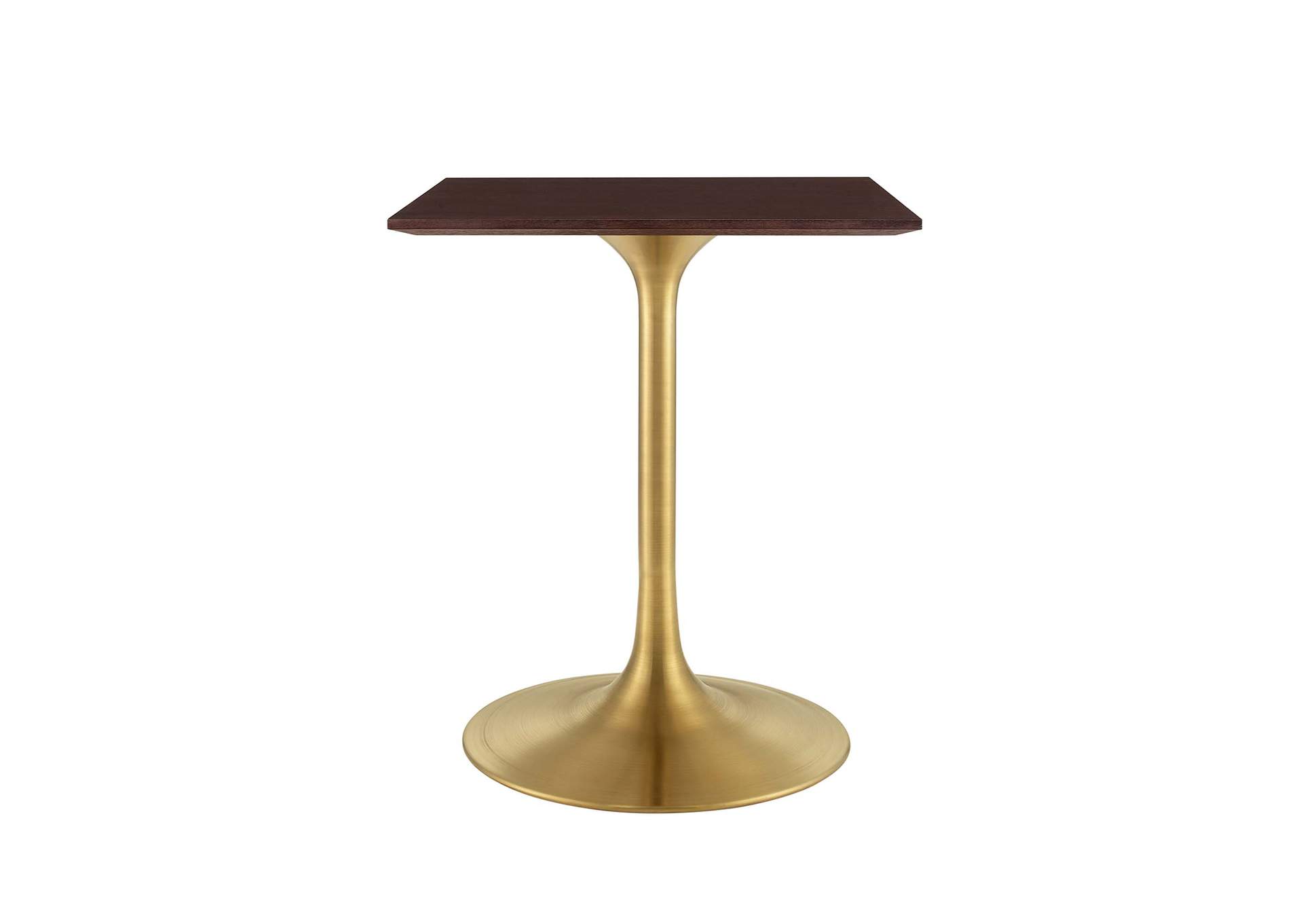 Gold Cherry Walnut Lippa 24" Square Wood Dining Table,Modway