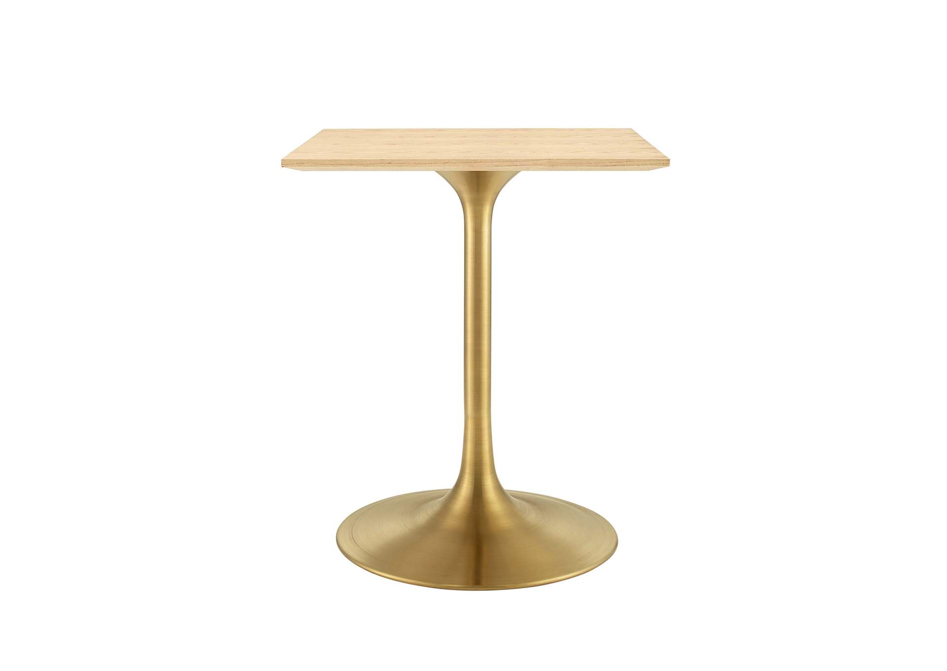 Gold Natural Lippa 24" Square Wood Dining Table,Modway