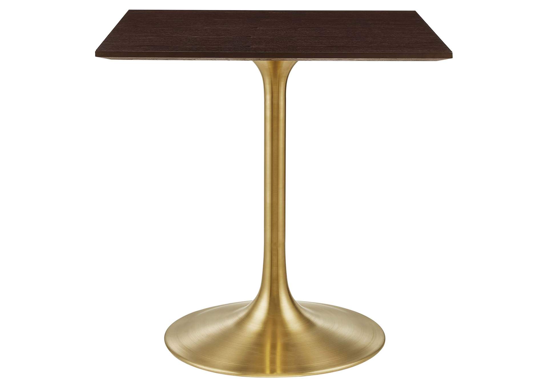 Gold Cherry Walnut Lippa 28" Square Wood Dining Table,Modway