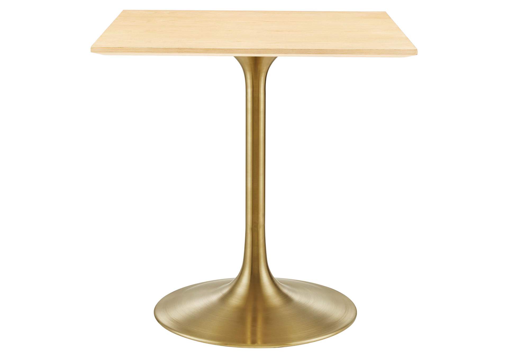 Gold Natural Lippa 28" Square Wood Dining Table,Modway
