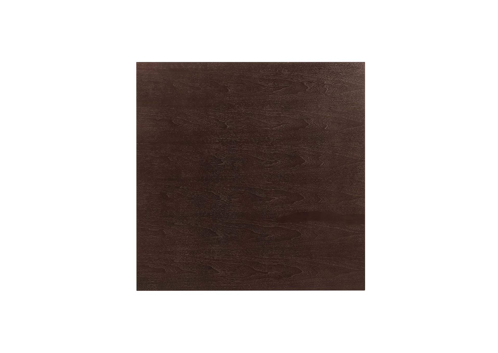 Gold Cherry Walnut Lippa 36" Square Wood Dining Table,Modway