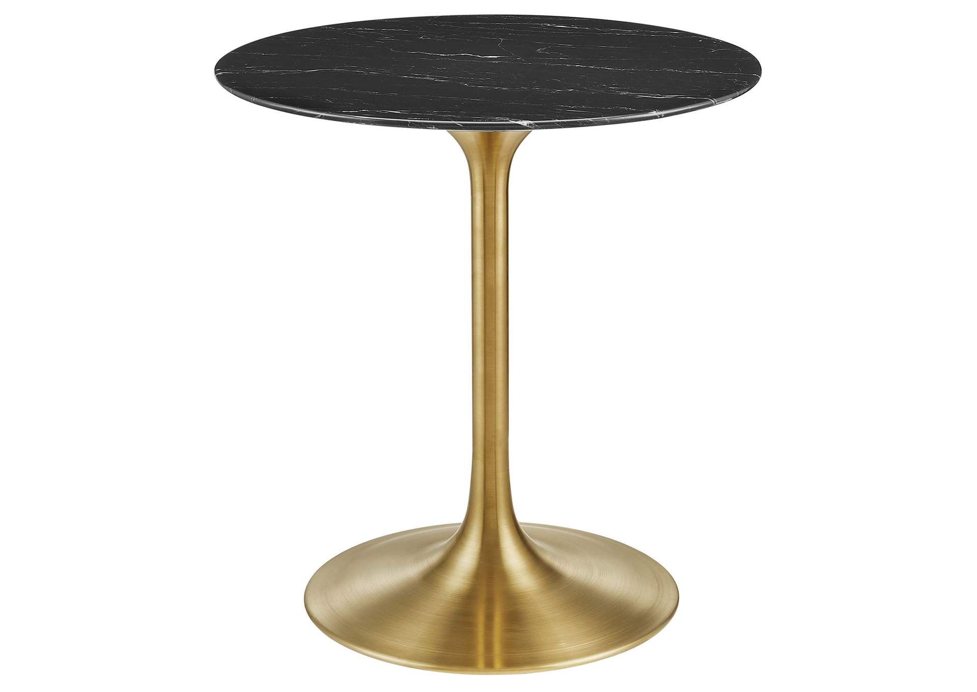 Gold Black Lippa 28" Artificial Marble Dining Table,Modway