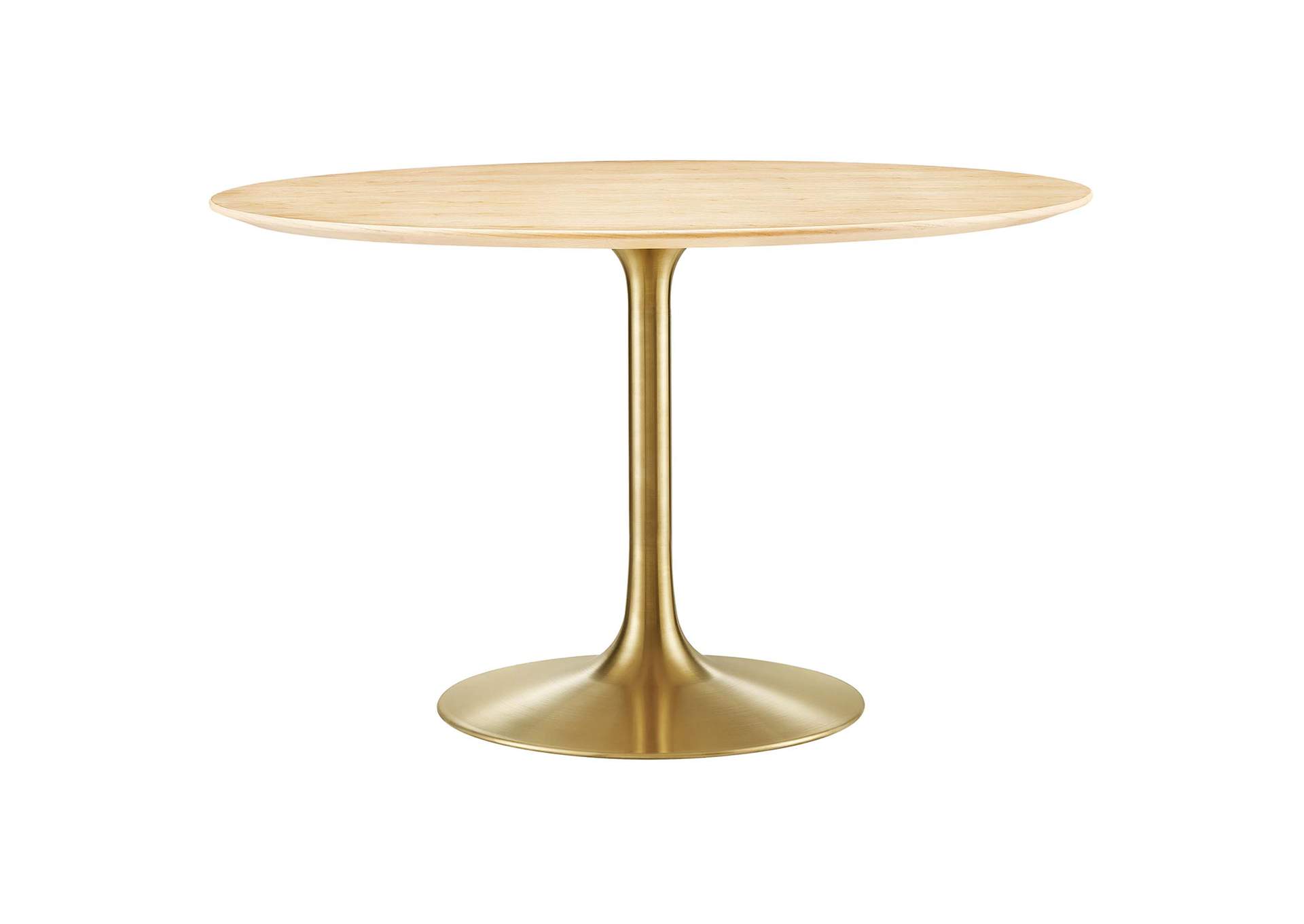 Gold Natural Lippa 47" Wood Dining Table,Modway