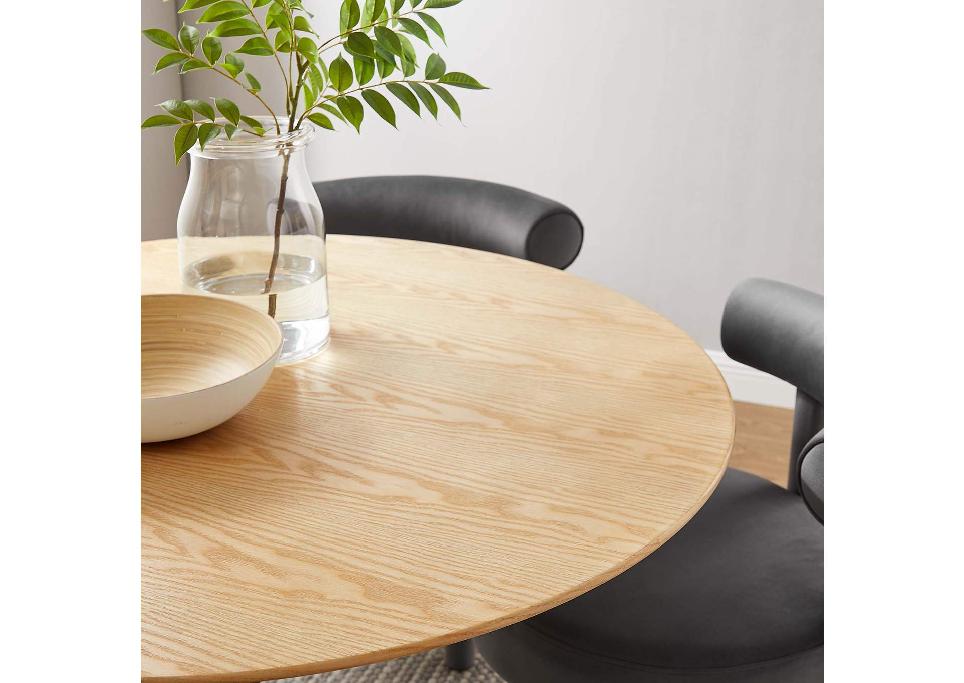 Gold Natural Lippa 47" Wood Dining Table,Modway