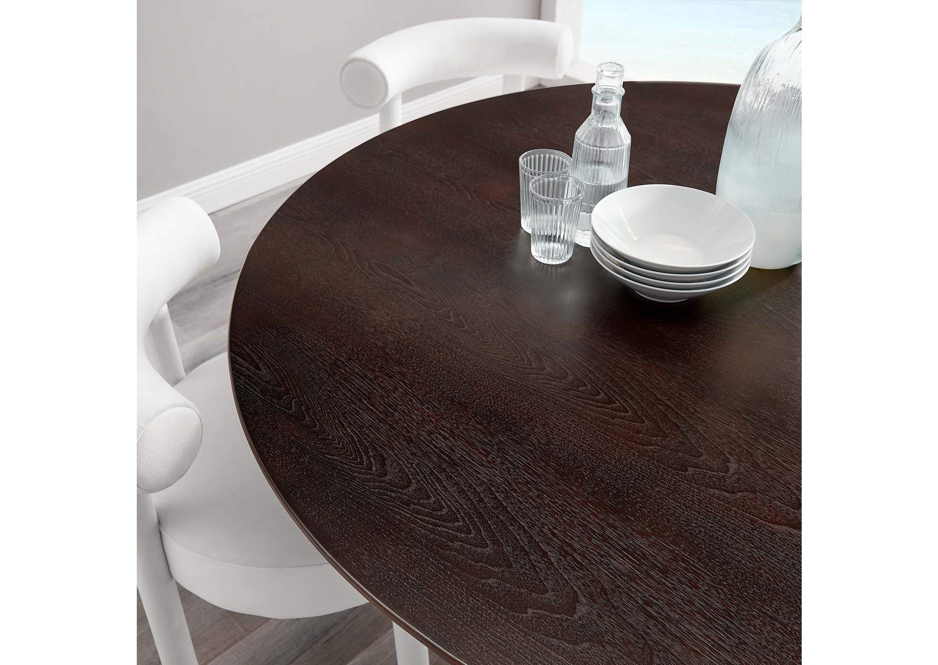 Gold Cherry Walnut Lippa 60" Wood Dining Table,Modway